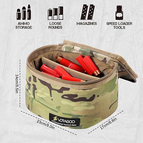 Miniatura 4 de VOTAGOO GEAR Bolsa táctica de munición, bolsa de transporte de municiones desmontable para espacio interior con parches de identificación, bolsa de