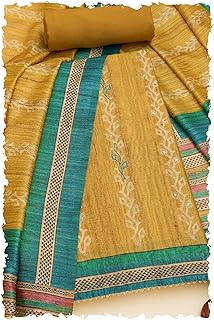 Soch Womens Tussar Botanical Print Unstitch Dress Material With Sequins