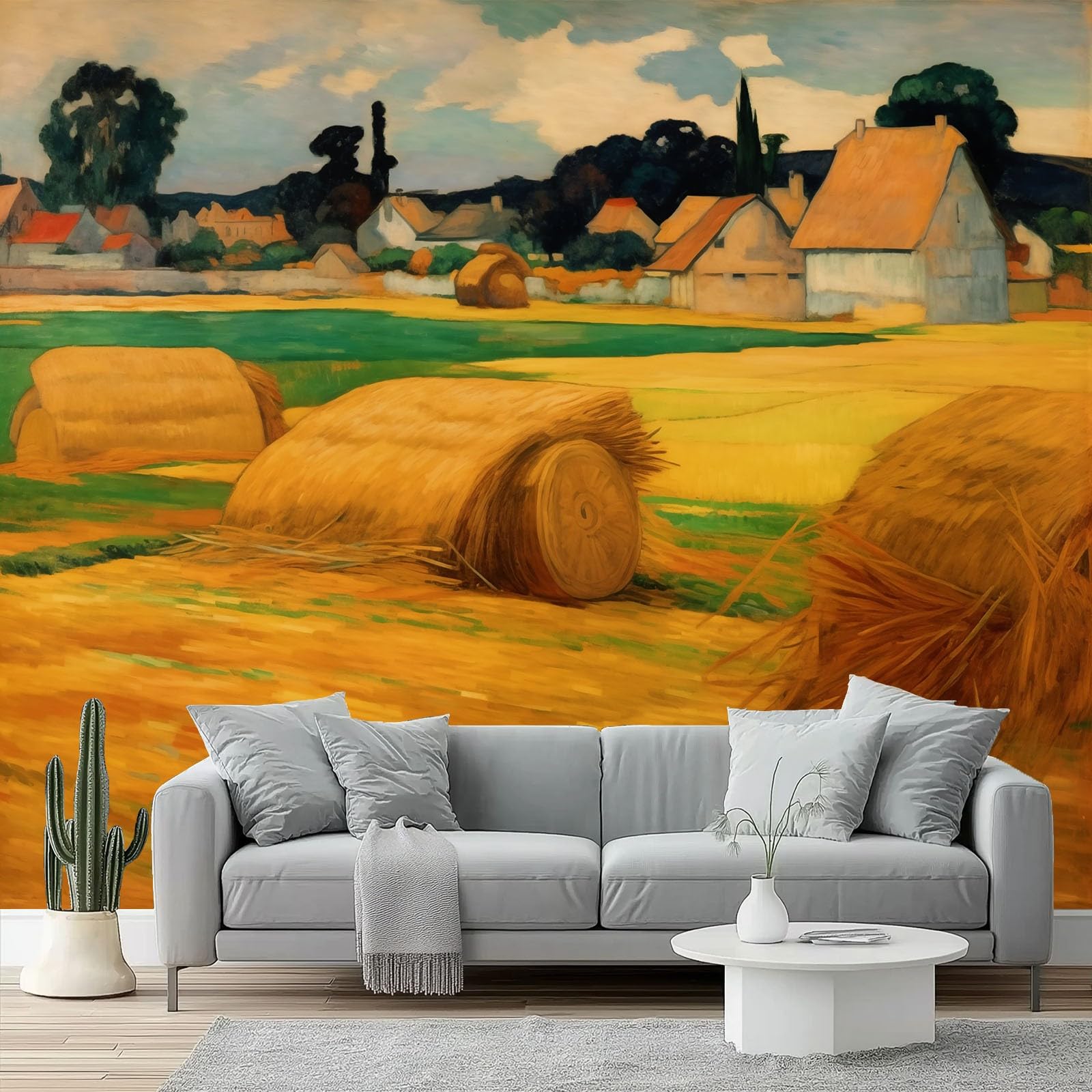 Papier peint panoramique intissé pour salon et chambre ambiance ferme