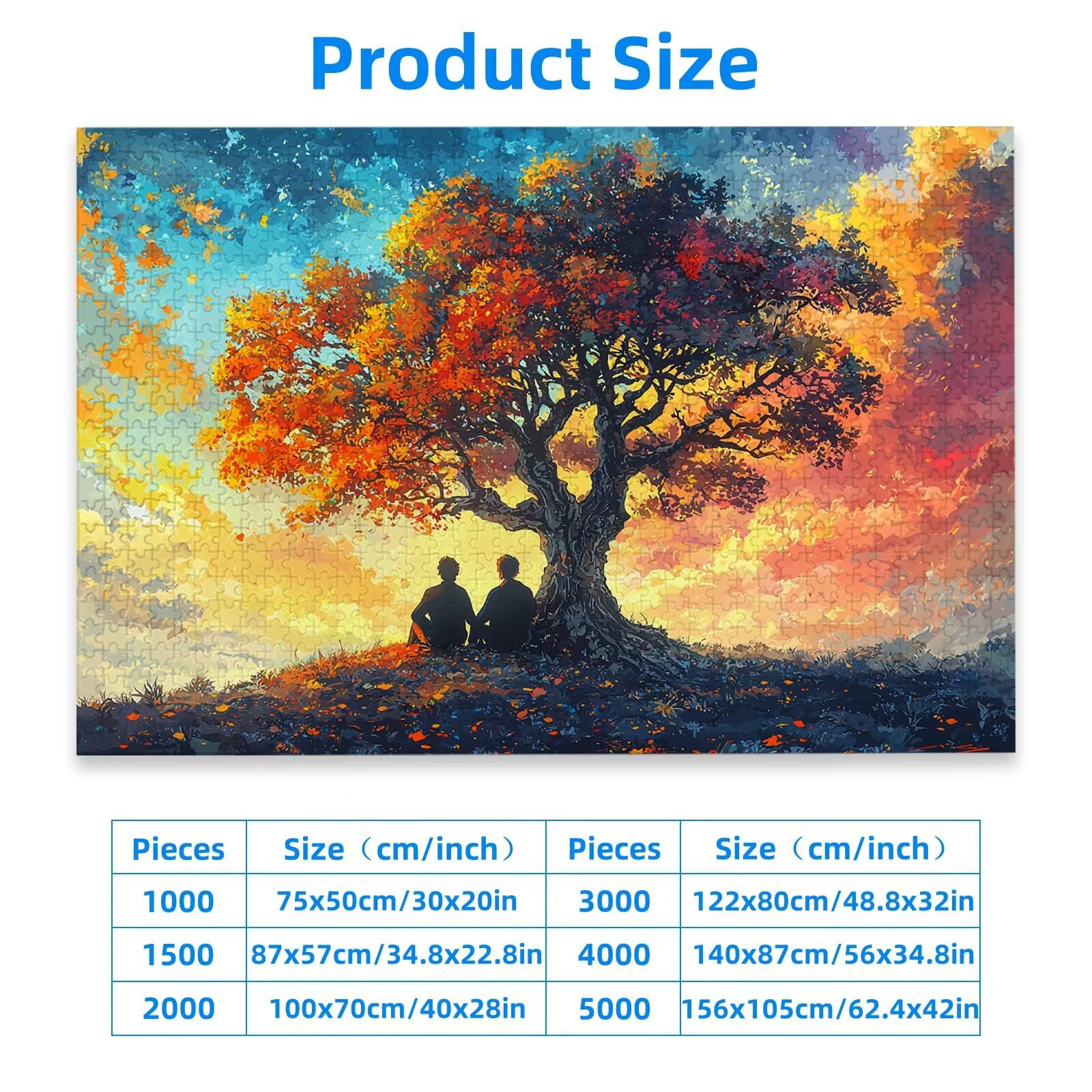 Puzzle De Madera De 3000 Piezas – Árbol De Vida Paisaje, Tamaño 122x80 Cm, Con Letras En El Reverso Para Facilitar El Montaje, Ideal Para Familias Y Decoración De Pared
