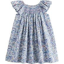 Simplee kids Baby Girl Smocked Dress Summer Casual Short Sleeve Dresses Floral Print Sundress Princess Dress for Toddlers