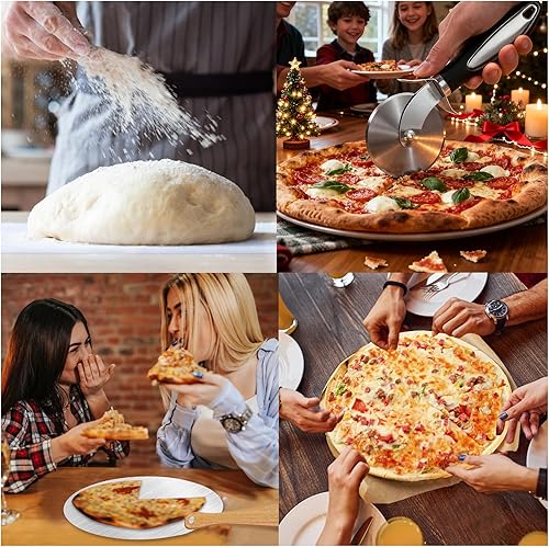 Miniatura 6 de Juego de piedras para pizza  Piedra grande para pizza de 15 x 12 pulgadas para horno y parrilla, piedra de hornear duradera y segura, piedra de