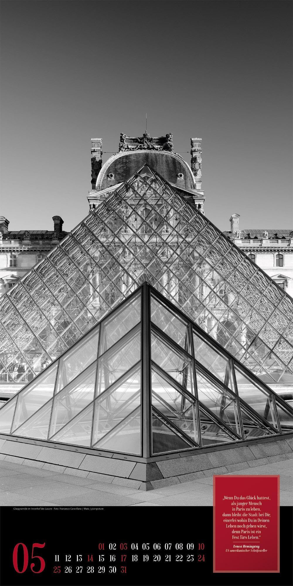 Paris, je t’aime Literatur-Kalender 2026 | Geschmackvoller Städtekalender im schlanken Hochformat (33x66 cm) | Fotos in Schwarz-Weiß mit Zitaten