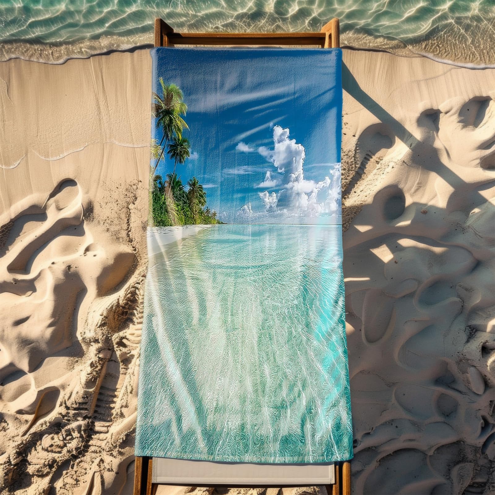 Genérico Toalla Playa Grande Azul Mar Cielo Microfibra Secado Rápido Oversize Toalla Sin Arena Súper Ligera Piscina Camping Picnic Yoga Gimnasio Y Deportes Viaje
