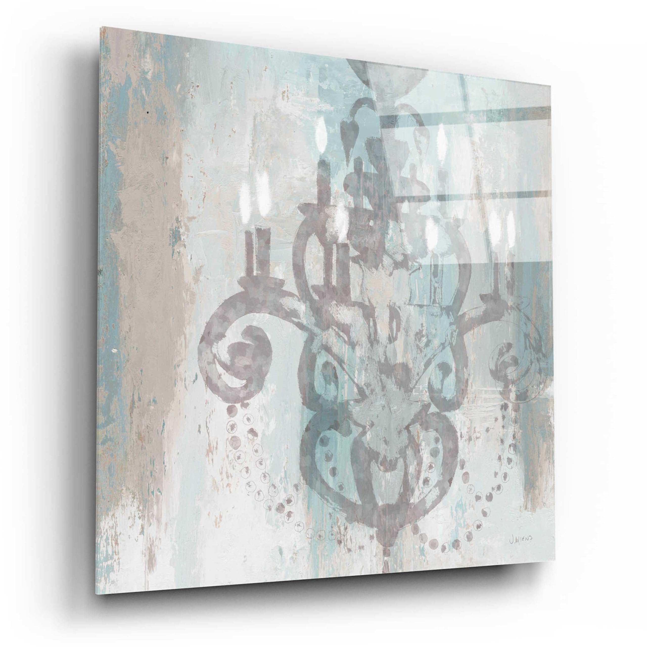 Epic Art 'Candelabra Teal II' by James Wiens, Acrylic Glass Wall Art, 12