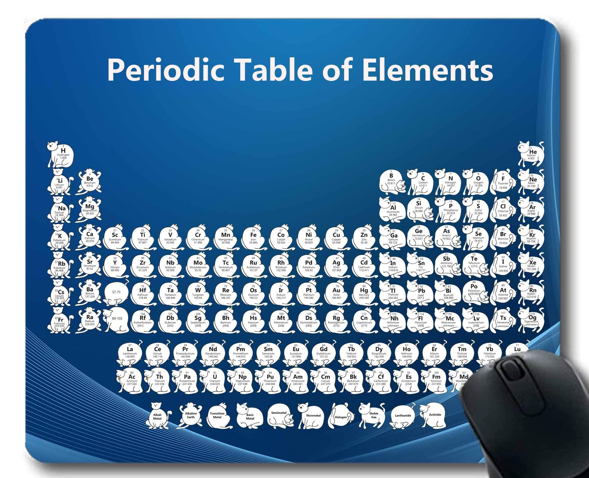 Mouse Pads,Periodic Table of Elements Gaming Mouse pad,Periodic Table by Chemistry Elements for Classroom. Thick Rubber Large Mousepad