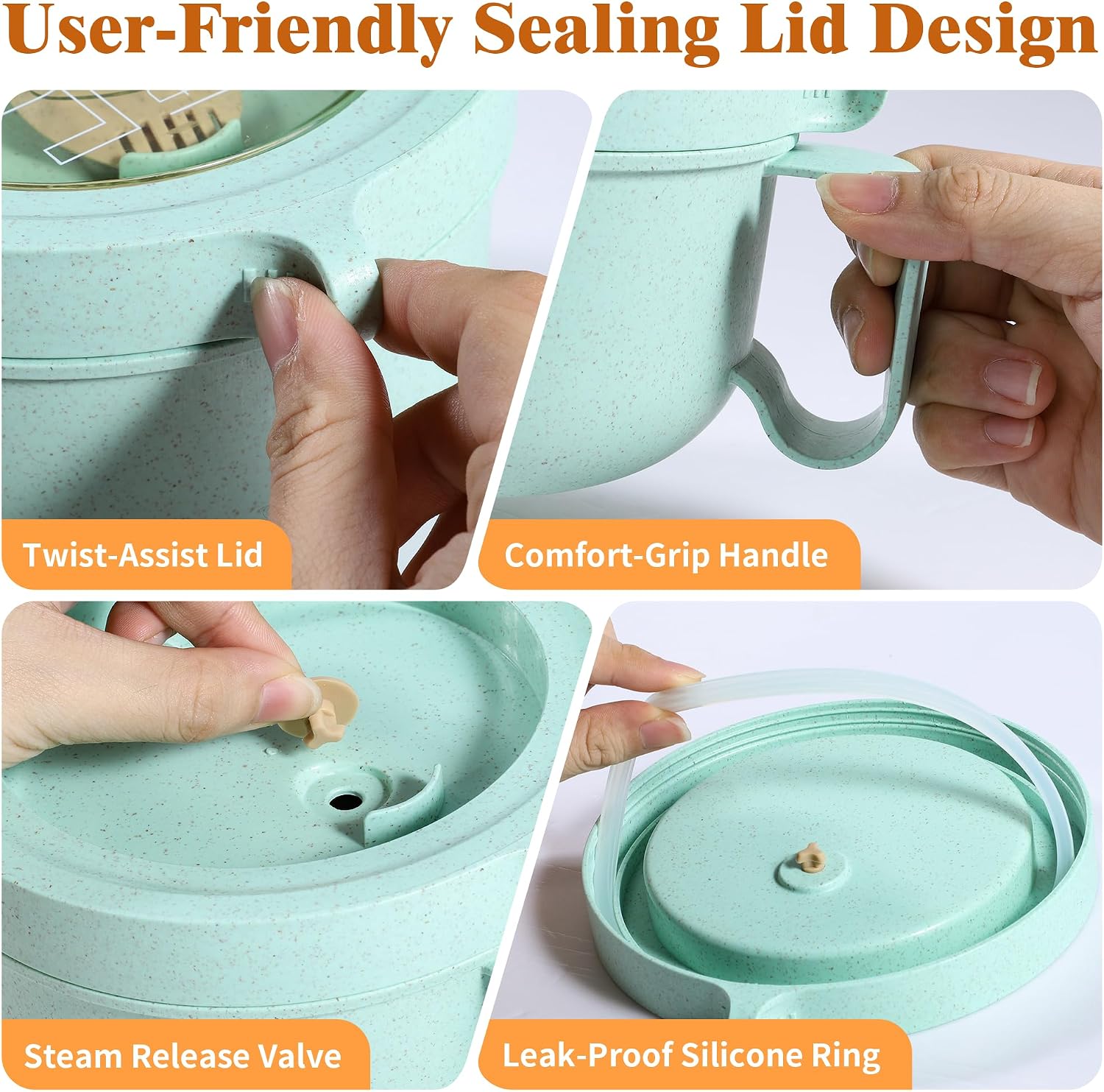 28.7oz Portable Microwave Ramen Bowl w/Lid, Dorm Room Essentials image 4