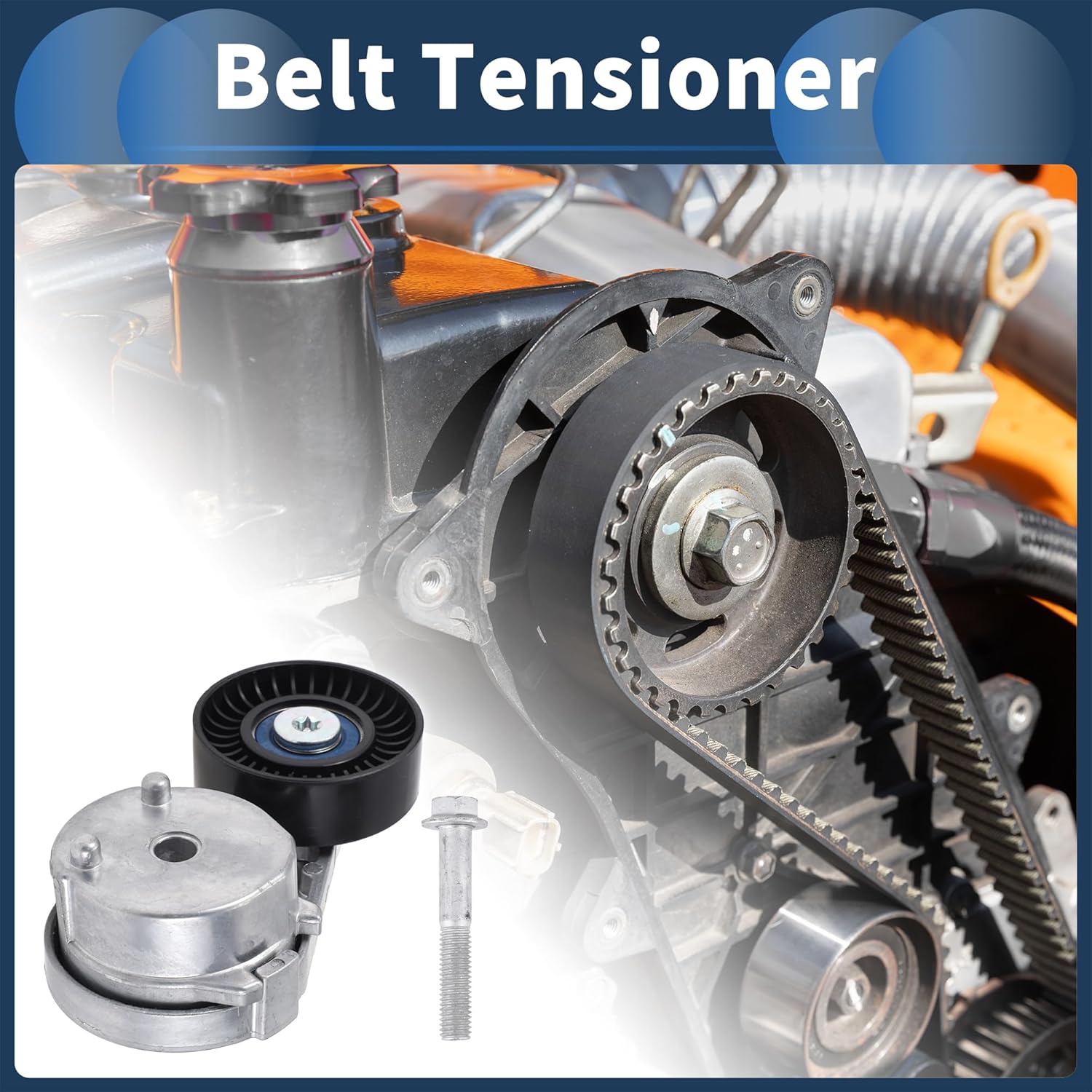 Belt Tensioner Drive Belt Tensioner Pulley Assembly for Land Rover Defender 110 2022-2024 5.0L V8 No.GC636B209AA/C2D45642/LR071035 Metal 1 Pcs