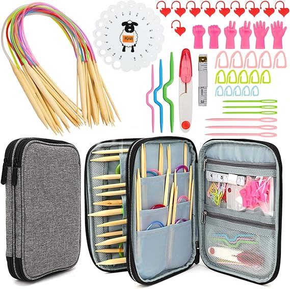 Happysnow Stricknadeln Etui - Aufbewahrungstasche Für Rundstricknadeln Und Zubehör