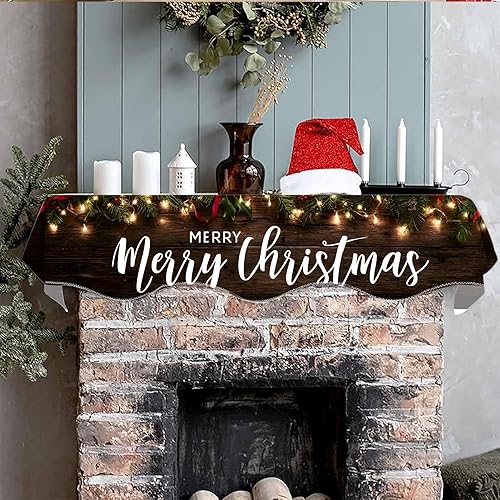 Miniatura 3 de Bufanda de mantel de Navidad de 70 x 17 pulgadas, cubierta de mantel para chimenea, bufanda, estantes, bufanda, decoración de día festivo para