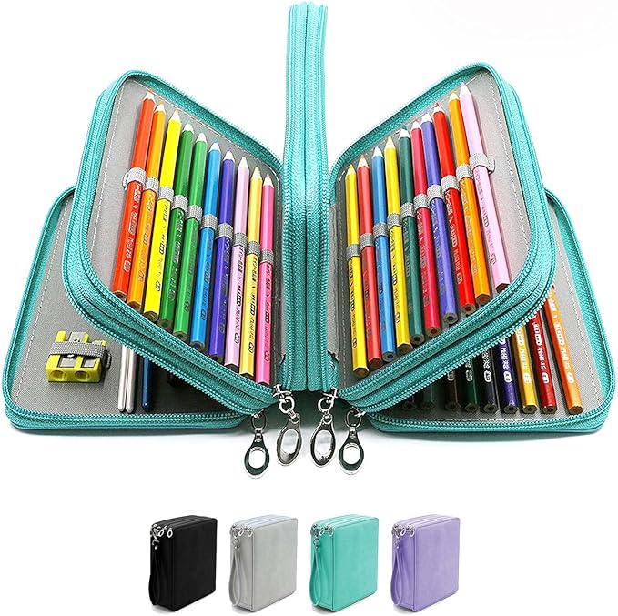 Estuche Grande, Estuche Para Lápices Con 72 Ranuras, Estuche De Grande Capacidad Con Compartimento Extraíble, Bolsa Multifuncional Para Lápices De