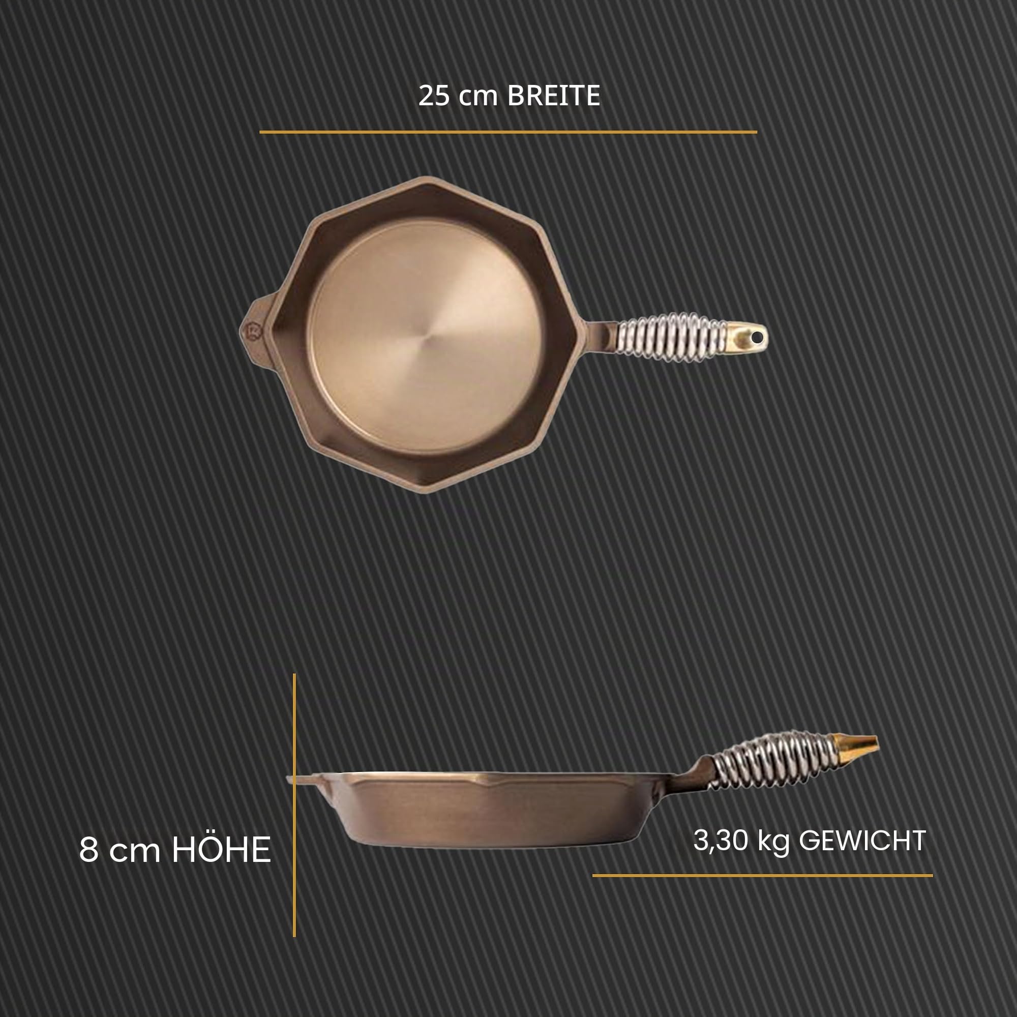 Finex 25,4 cm Gusseisen-Pfanne mit Deckel 10" Skillet Seasoned