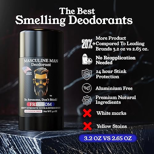 Miniatura 2 de Desodorante para hombres  Desodorante para hombre sin aluminio  Desodorantes naturales de tamaño de viaje  Protección contra el sudor para las
