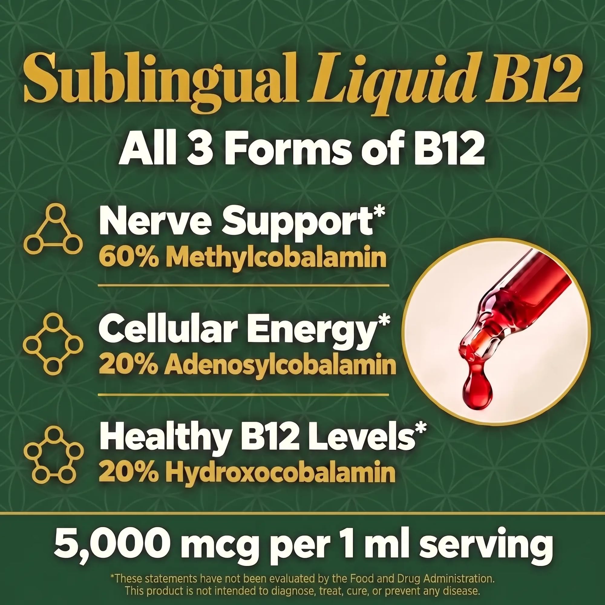 Vitamin B12 5000mcg Sublingual Liquid Drops, Methylcobalamin, Vegan (1 Oz) — Amazon image 4