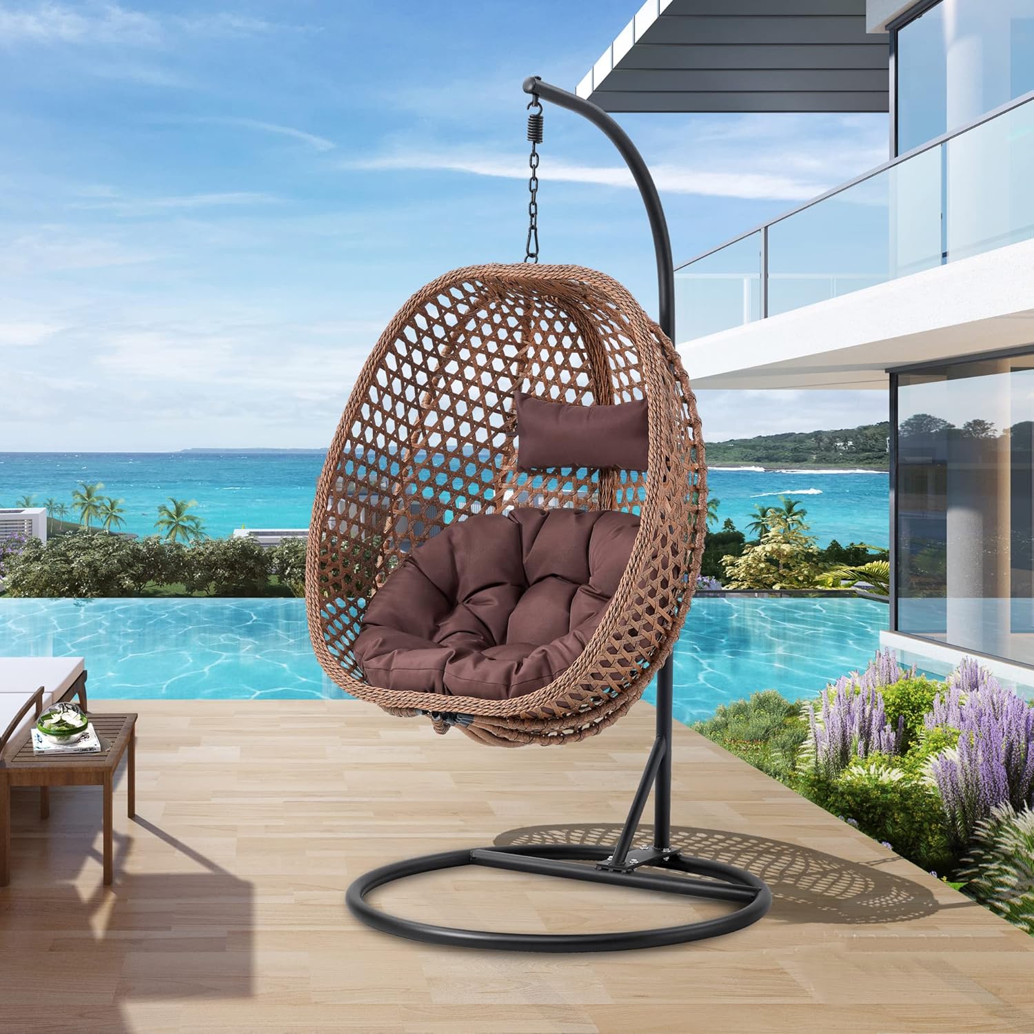 Hanging Chair with Stand Egg Swing Chair, Outdoor and