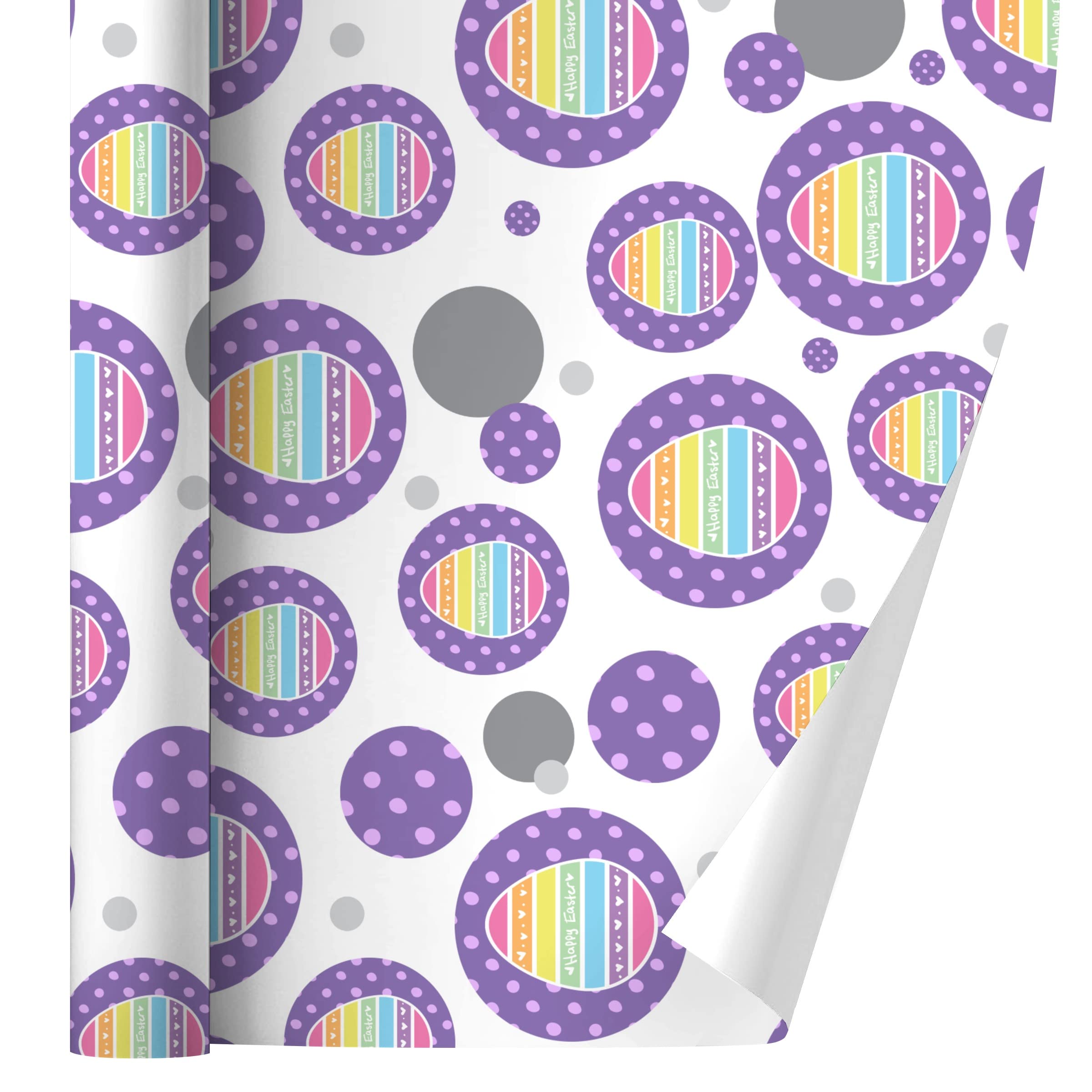 Cute Rainbow Easter Egg Gift Wrap Paper - 30x72 Inch Roll Colorful Wrapping Paper