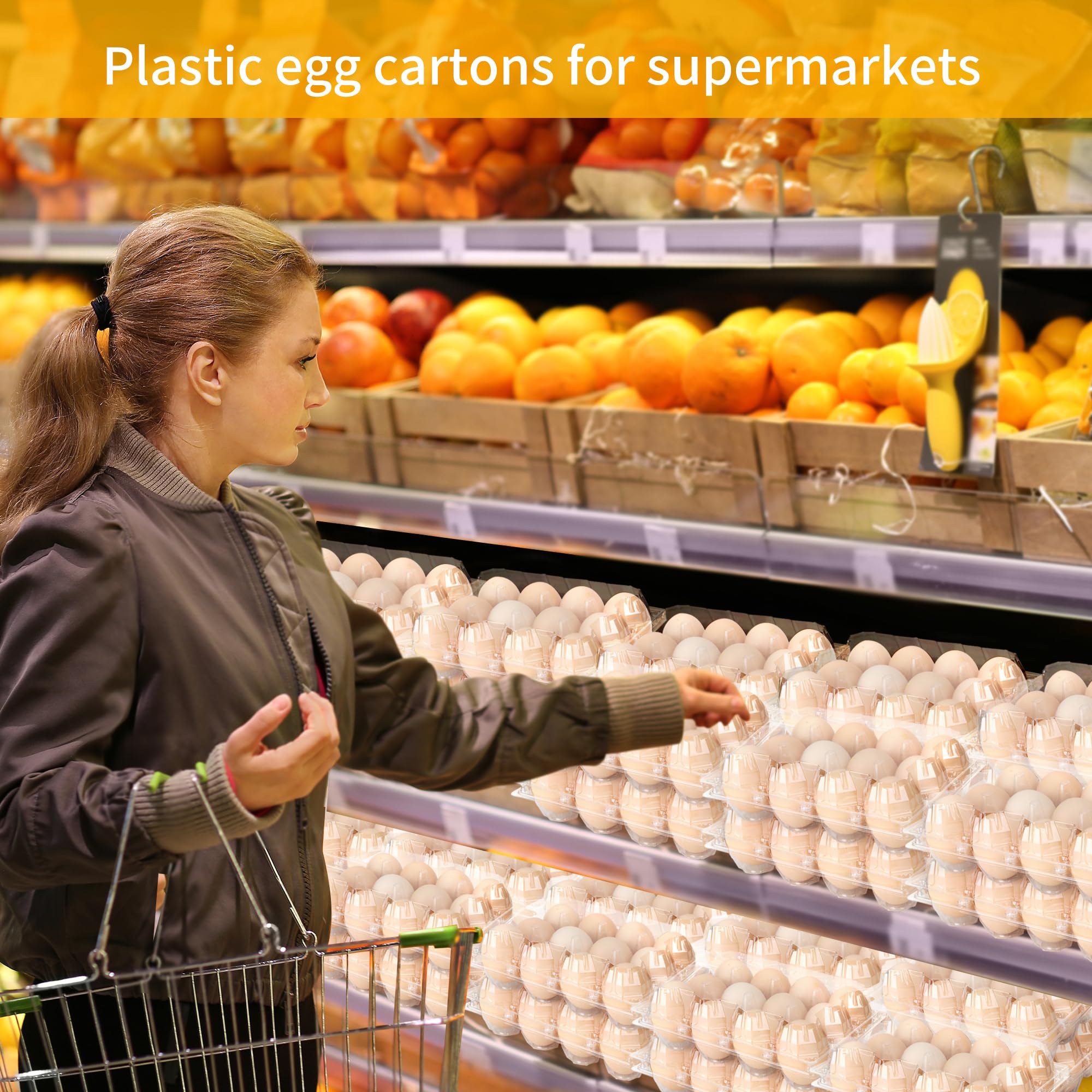 Paquete de 100 cajas de huevos de plástico baratas a granel, 12 unidades, cajas de huevos transparentes en blanco de 3 x 4 rejillas, perfectas para refrigeradores, mercados de granja de pollos