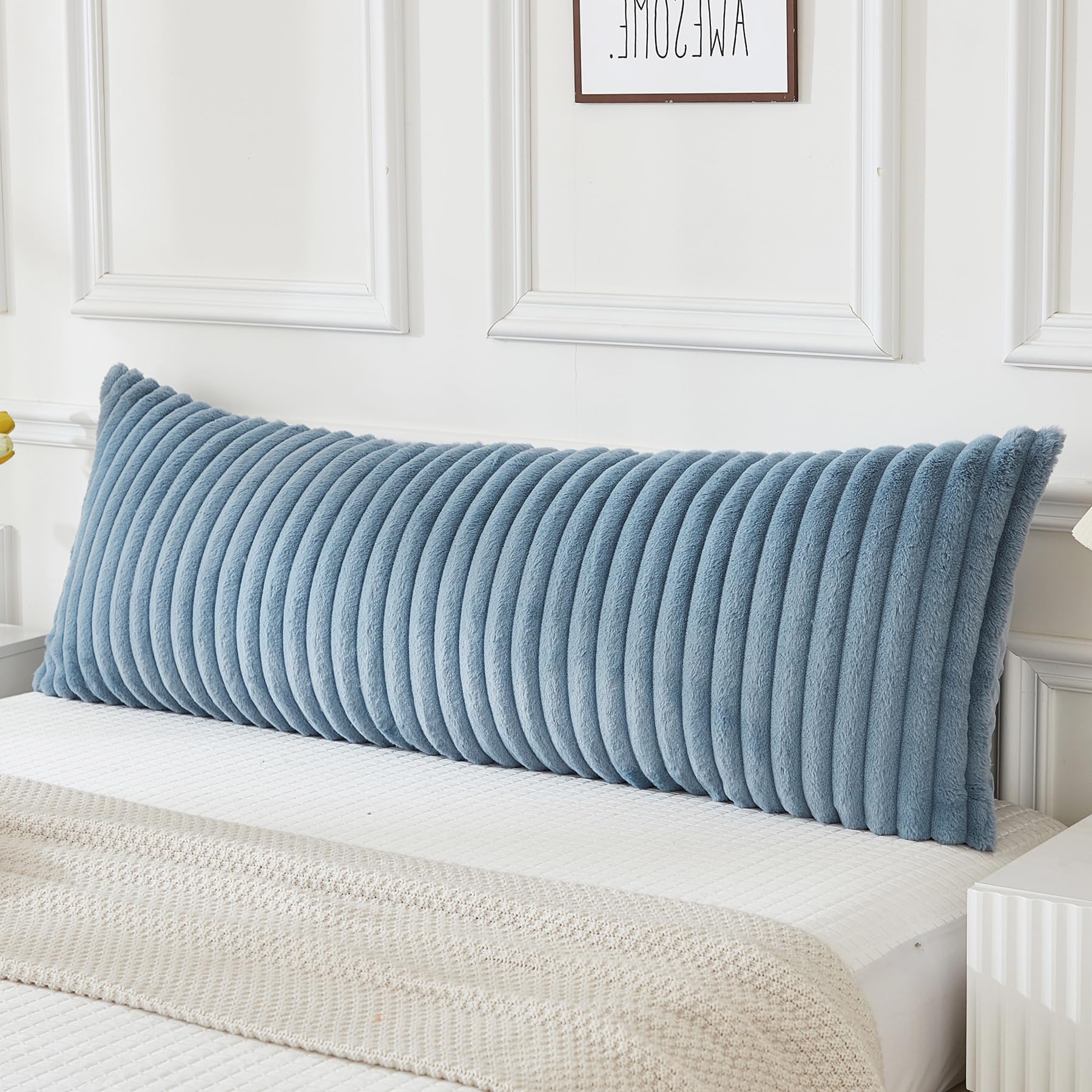 JAUXIO Faux Fur Fluffy Body Pillow Cover
