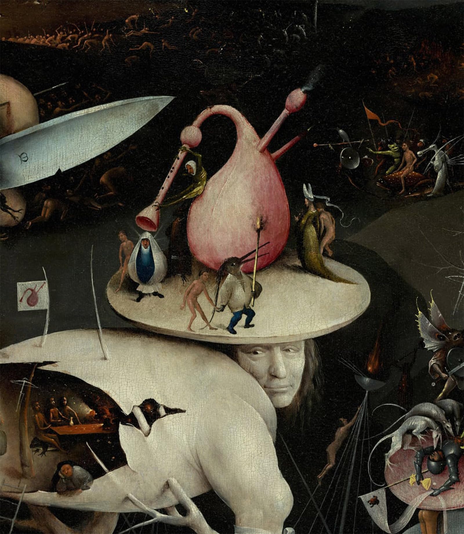 SERENDIPITP Retro Picture Poster Wall Art Pictures Painting Paradise Detail From the Table of the Four Last Things by Hieronymus Boske Wall Art Canvas Print for Wall Decor 60x90cm