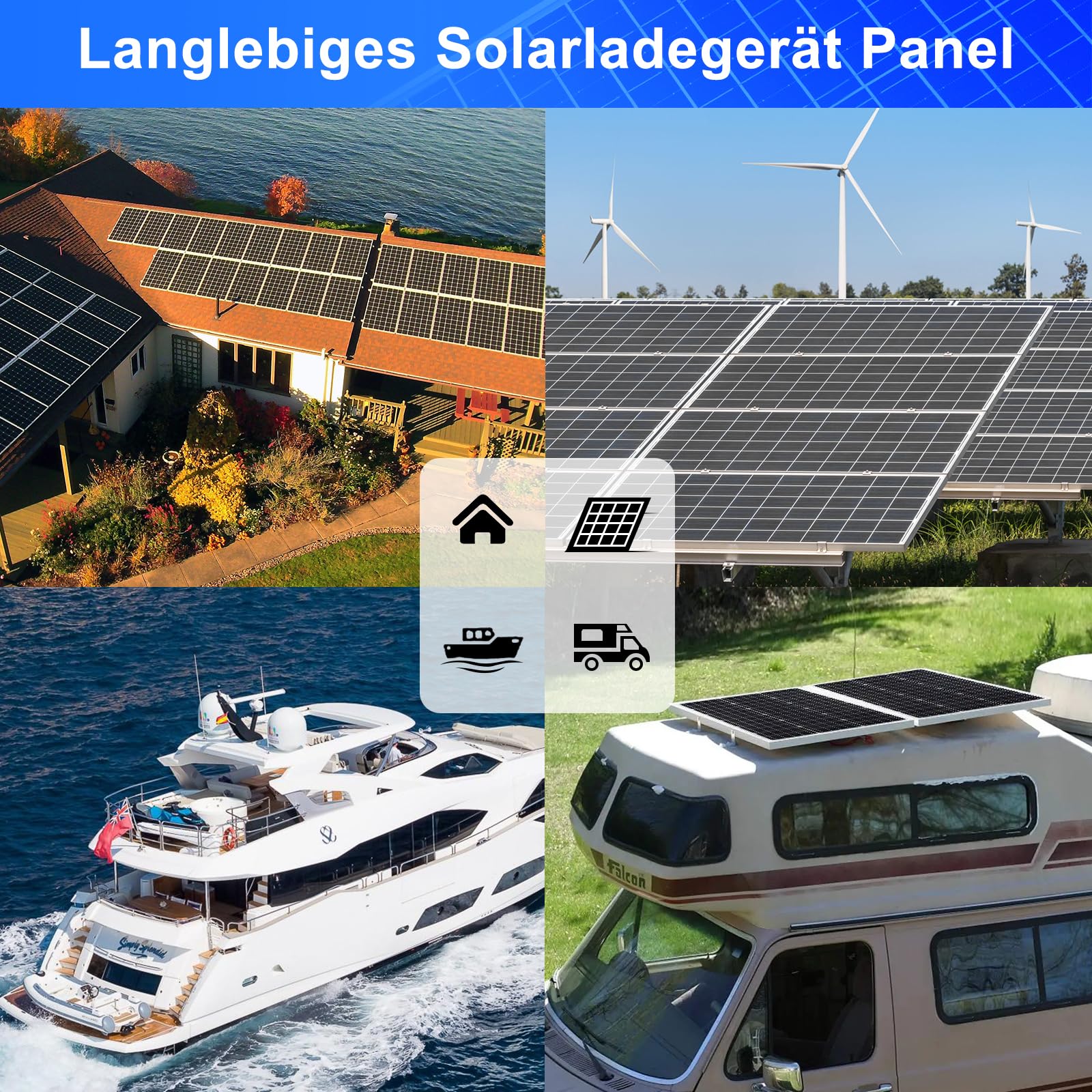 DERUXI 50W 12V Monokristallines Solarpanel Kit mit 10A Solarladeregler für Wohnwagen RV Camper