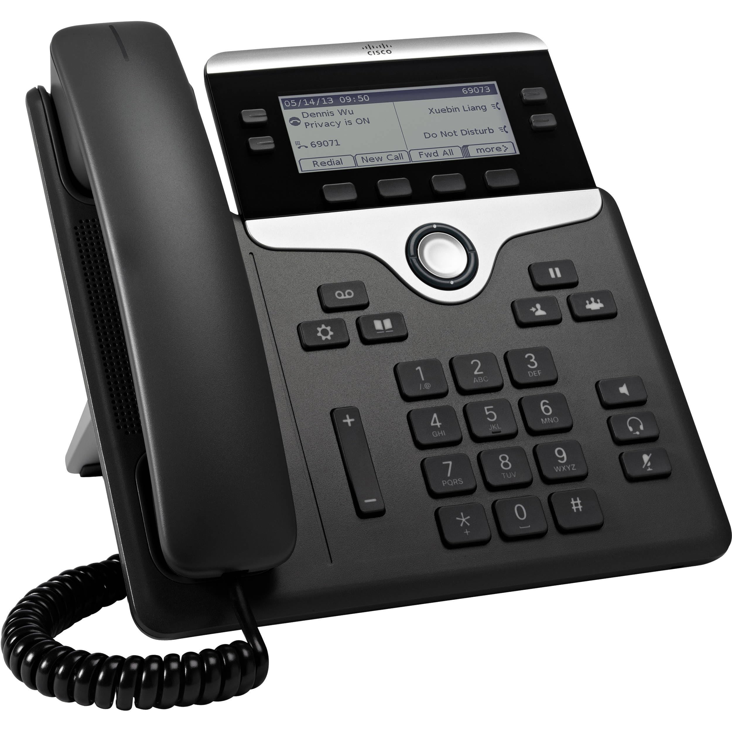 7841 IP Phone - Corded - Tabletop, Wall Mountable - Black - TAA Compliant - VoIP - 2 x Network (RJ-45) - PoE Ports