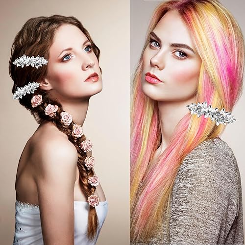 Miniatura 6 de 4 pinzas para el pelo de novia con diamantes de imitación, perlas, horquillas para el pelo de cristal, pinzas para el pelo de diamante, joyería de