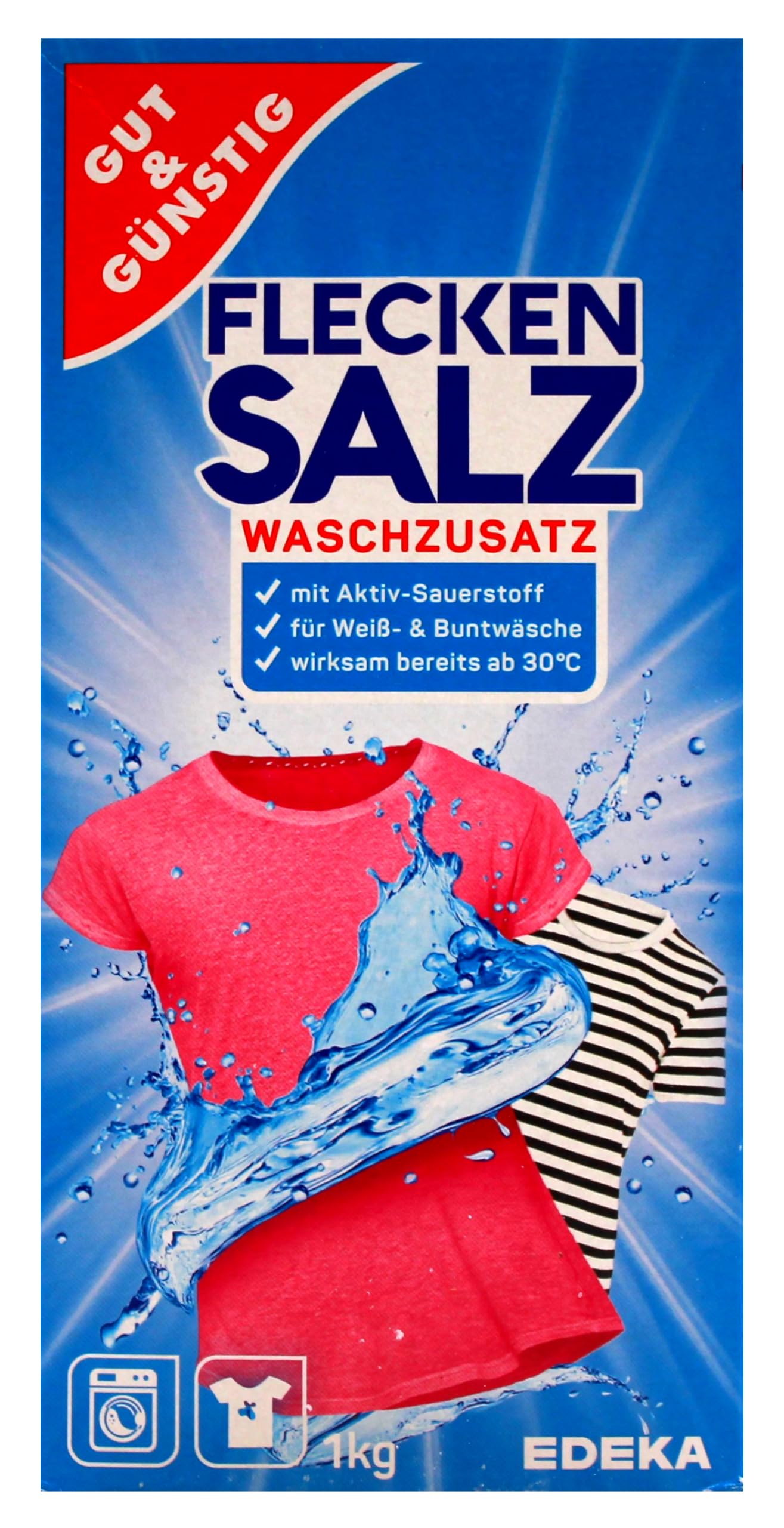 Gut & Günstig Fleckensalz Waschzusatz, 12er Pack (12 x 1 kg)