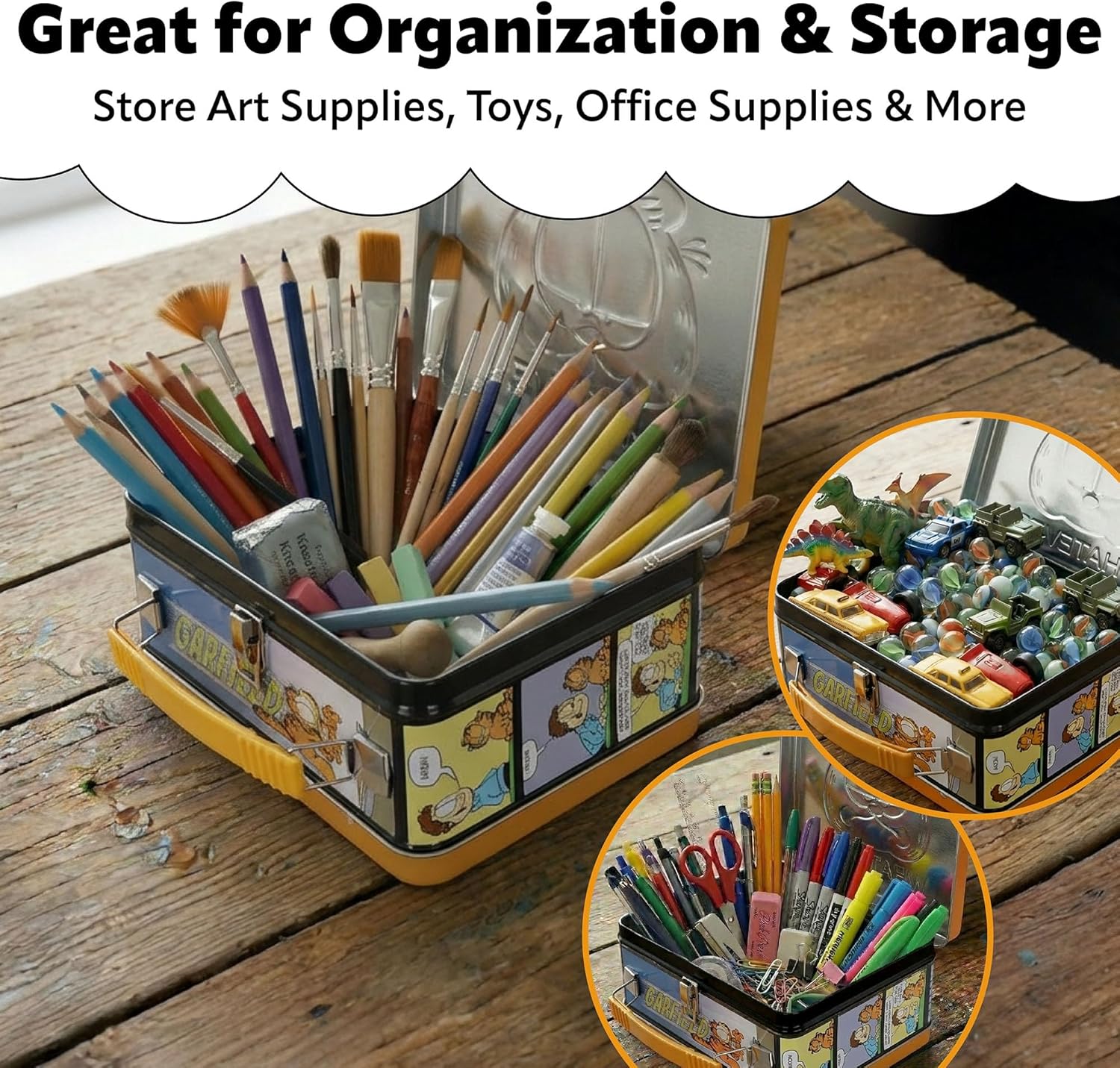 AQUARIUS Garfield Fun Box 8 x 6 Inches - Storage Organizer Container Collectible Merchandise Gift for Kids and Teens