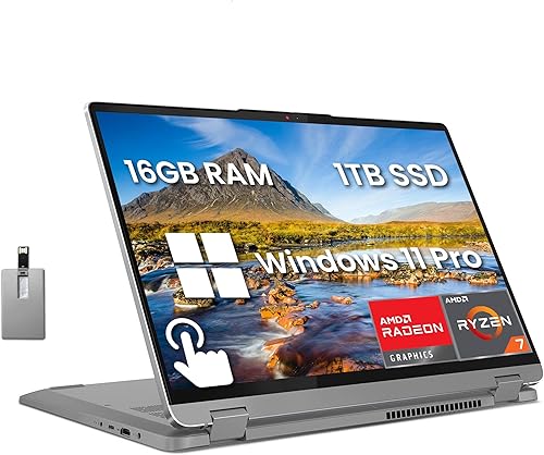 Miniatura 14 de Lenovo IdeaPad Flex 5 16" 2 en 1 portátil con pantalla táctil IPS 2.5K, Intel Core i7-1255U, 16 GB de RAM, 1 TB SSD, teclado retroiluminado, lector
