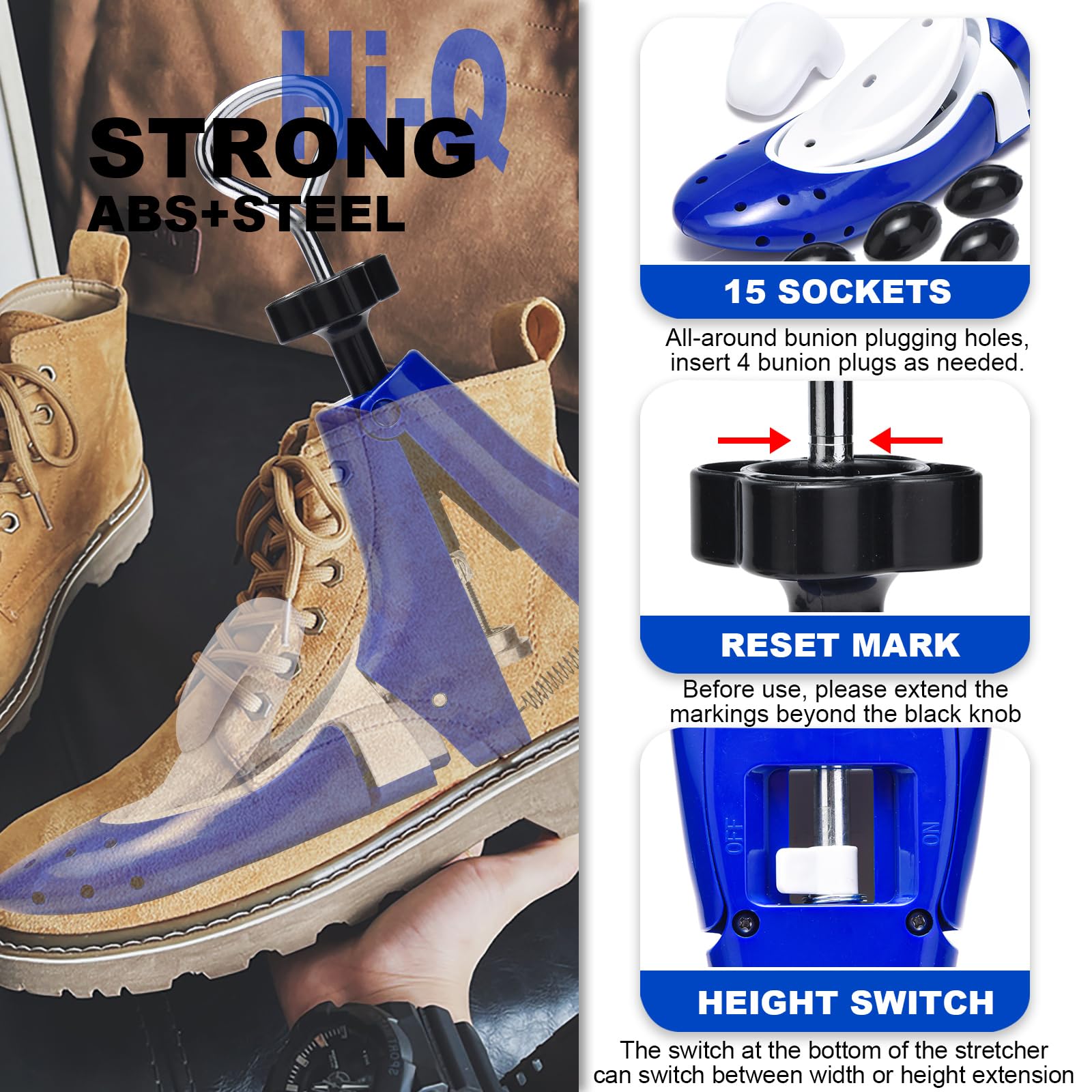Estirador de zapatos para hombres y mujeres, estirador de botas para pies anchos, ajustable, expansor de botas