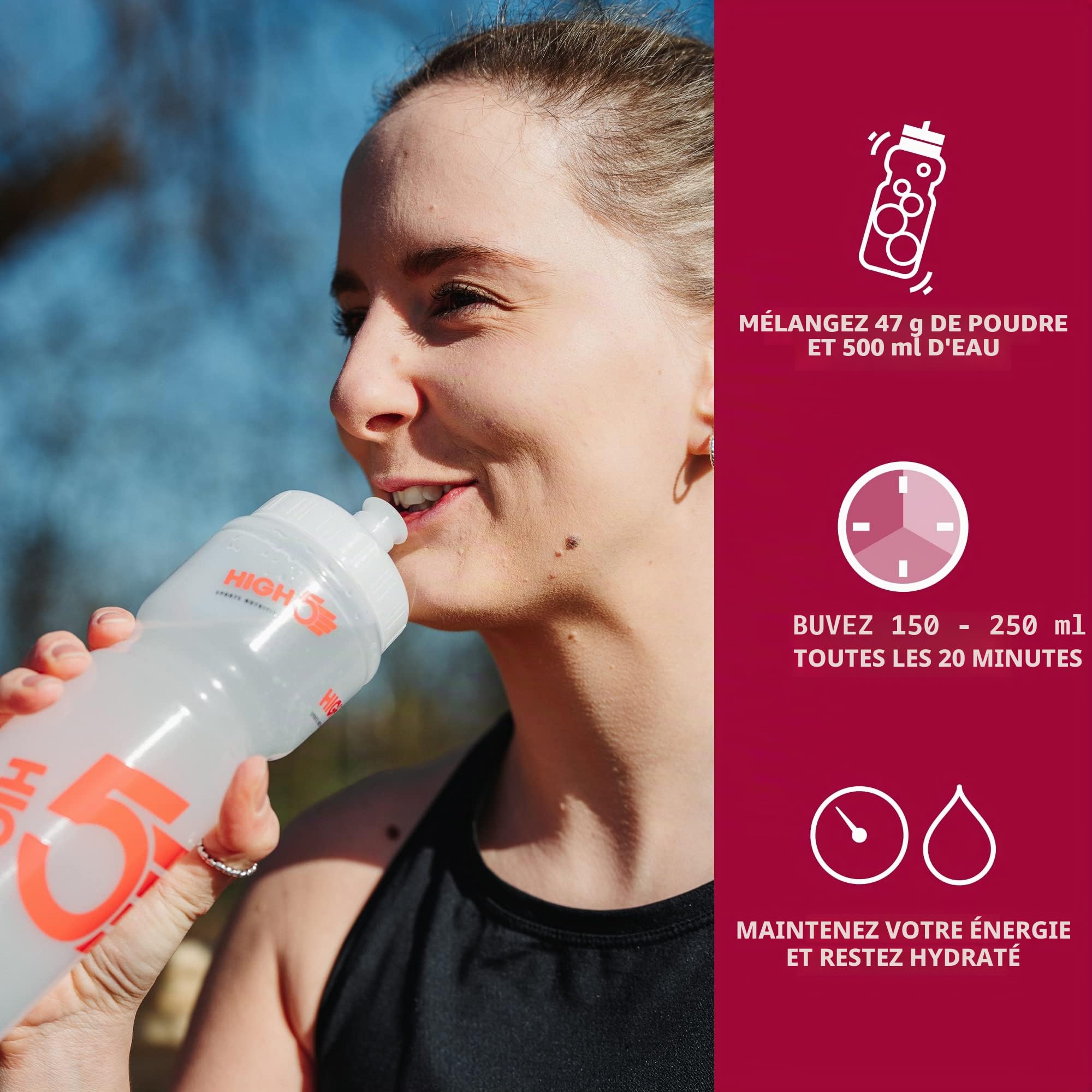 HIGH5 Boisson Énergisante Convient aux Végétaliens Mélange Rafraîchissant de Glucides/Électrolytes Baies 2,2 kg