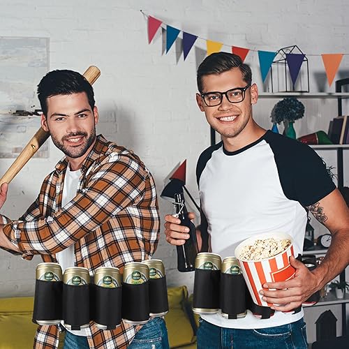 Miniatura 4 de Jiuguva Paquete de 6 soportes para cinturón de cerveza para hombres, 6 latas, soporte para latas de cerveza para beber, accesorios negros ajustables