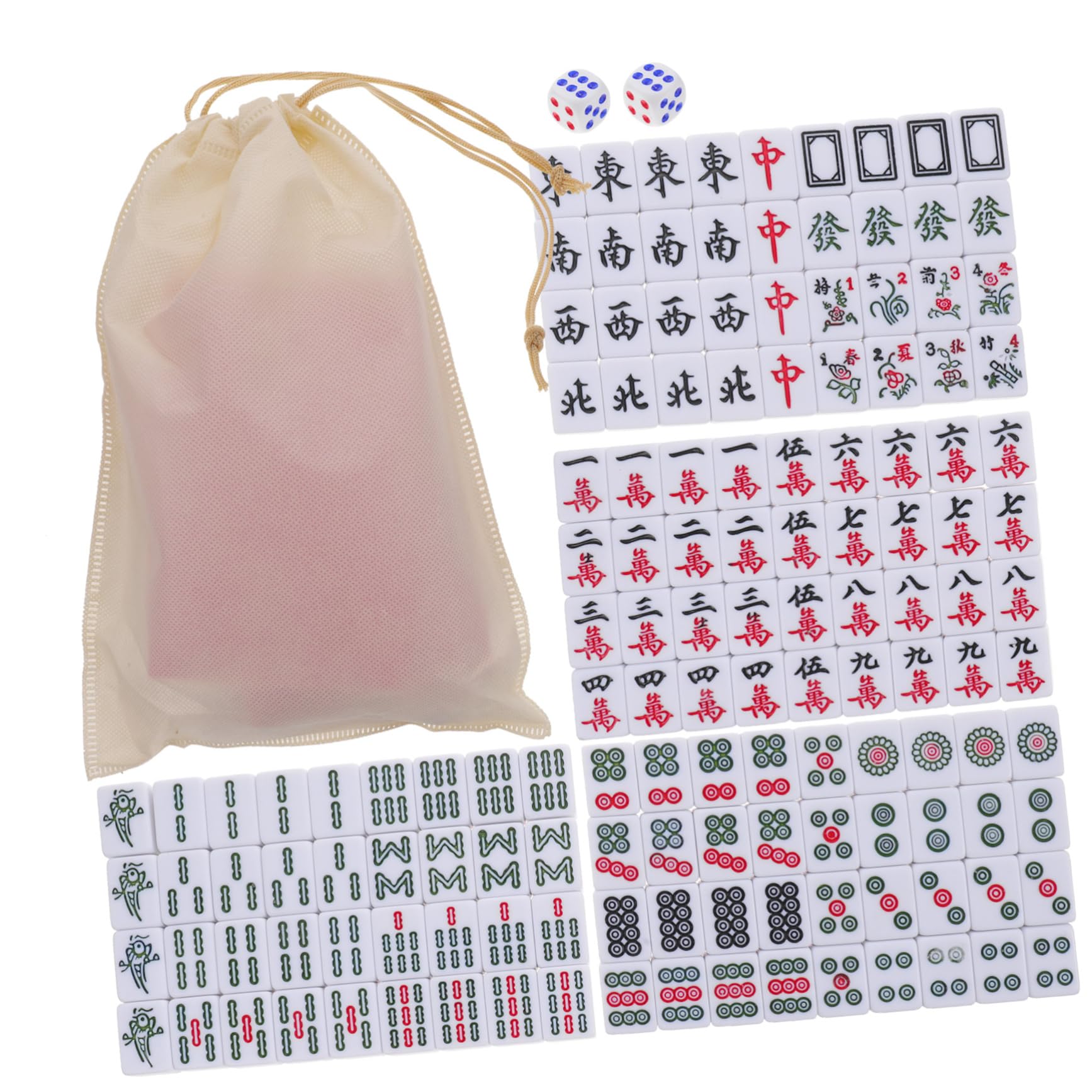 HEMOTON Chinesische Mahjong Steine 1 Satz Melamin Tragbar Weihnachten Event