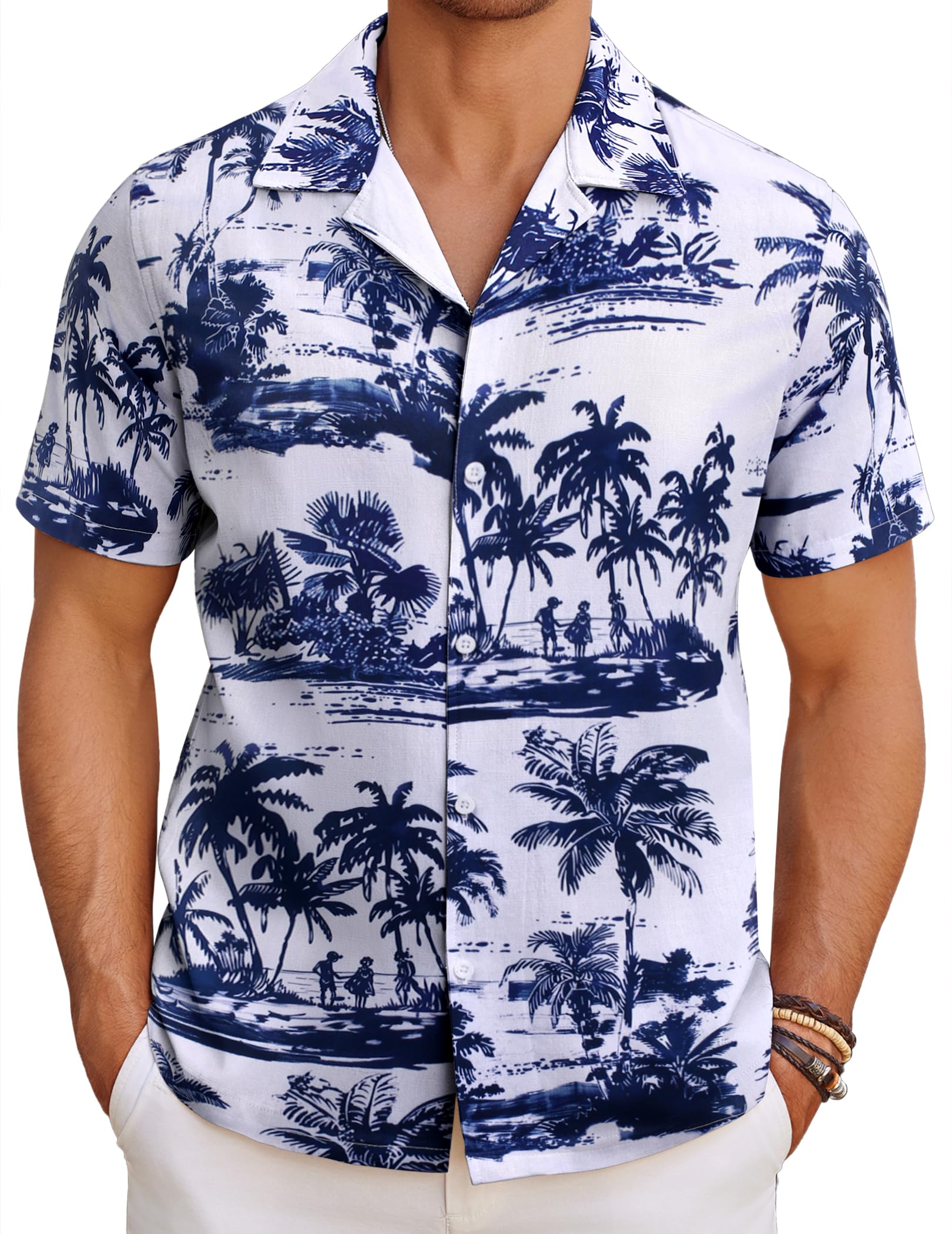 COOFANDY Hawaiian Shirt Men's Short Sleeve Summer Shirt Funky Casual Shirt Lightweight Holiday Beach Shirt Men's Fashion Hawaiian Outfit Aloha Shirt