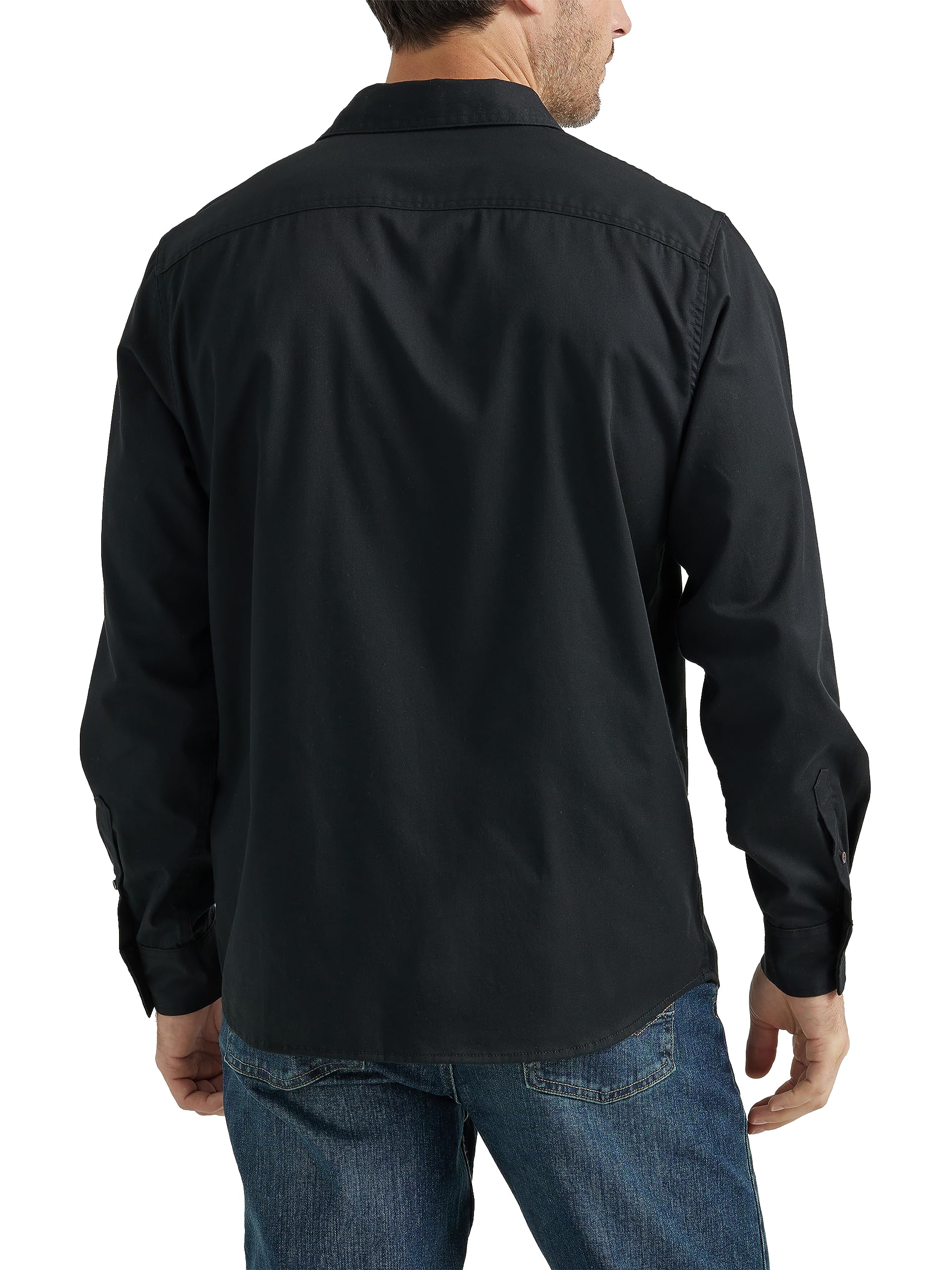 Wrangler Authentics Camisa Tejida Clásica de Manga Larga Camisa Abotonada Hombre