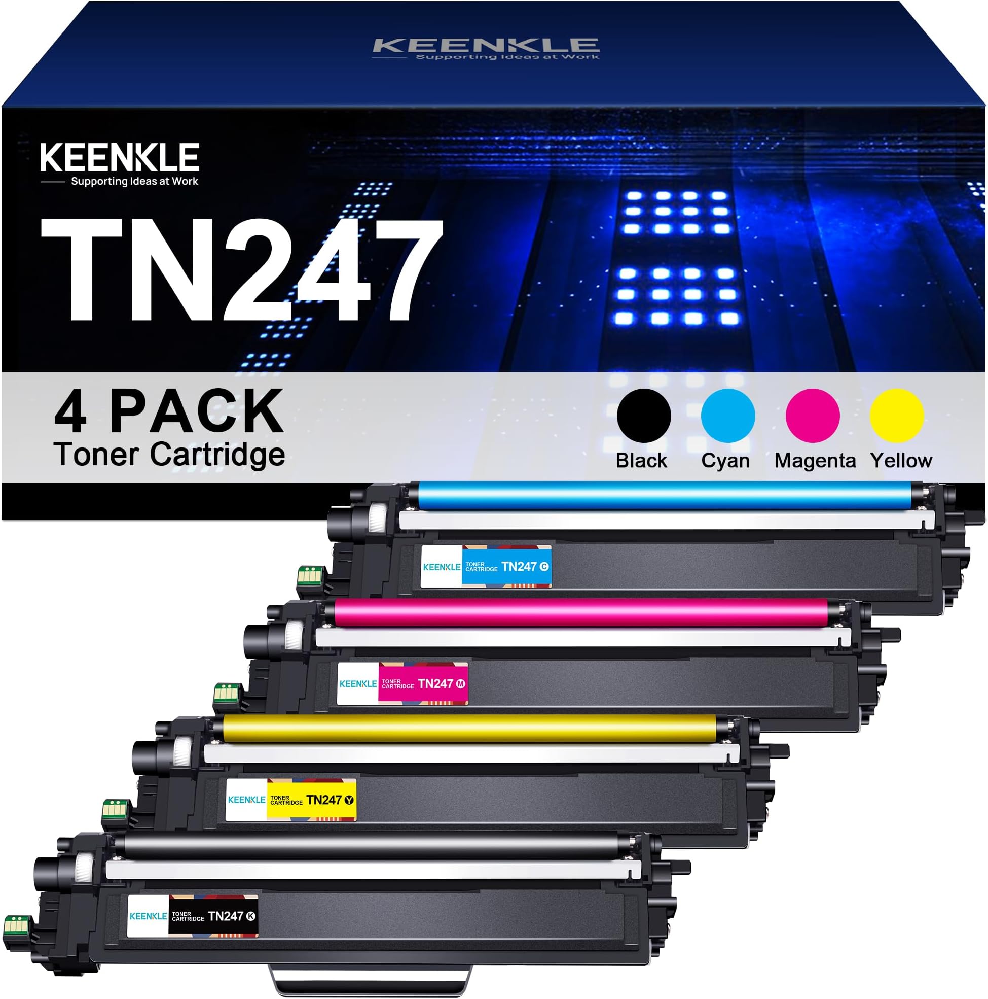 HenceBuy TN 243 CMYK Toner Compatibile Per Brother TN243CMYK TN247 Cartucce HL-L3270CDW HL-L3230CDW HL-L3210CW DCP-L3550CDW MFC-L3730CDN MFC-L3770CDW - Foto 12