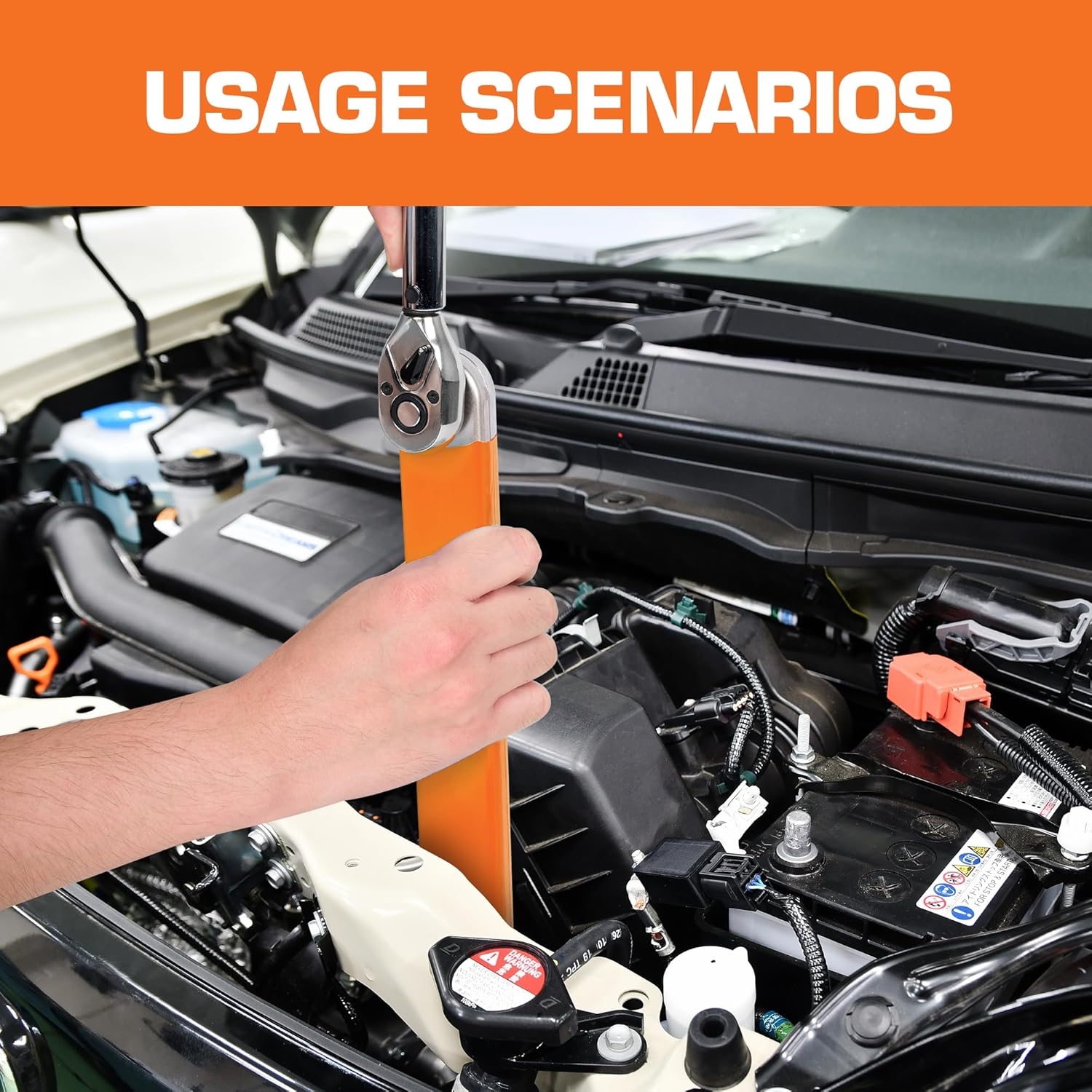 Impact Ready Offset Extension Wrench, Tight Reach Extension Wrench Set, with 1/2", 1/4" and 3/8" Square Drive Adapters, Universal Extensions Wrench for Tight Place