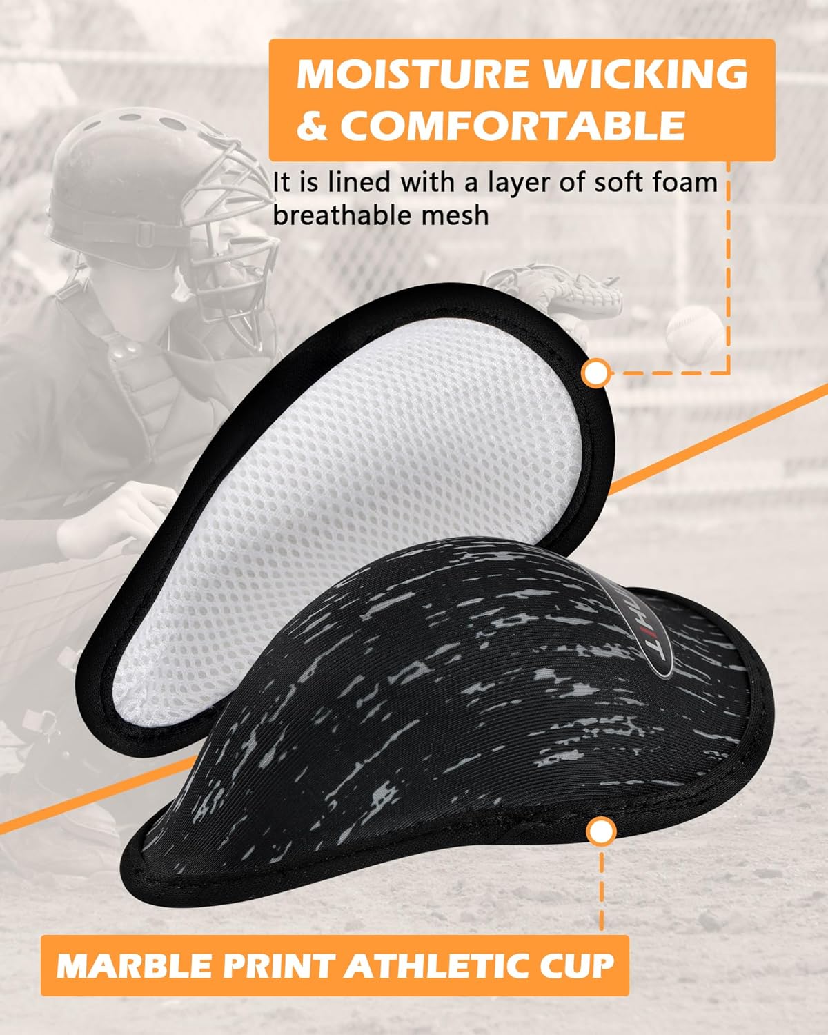 Runhit Boys Cup Underwear for Baseball Football, Youth Compression Shorts with Soft Protective Athletic Cup Boxer Brief - Image 4