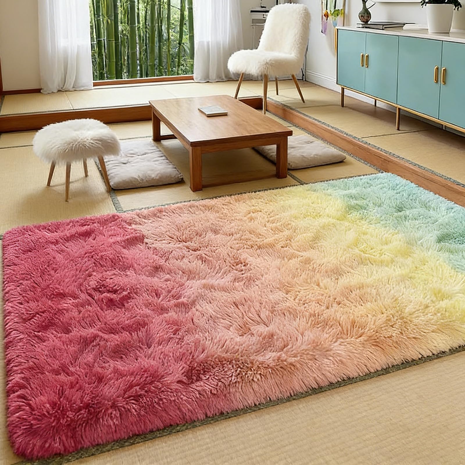 Tapis salon 150 x 320 cm facile d'entretien pour espace de jeu et design multicolore