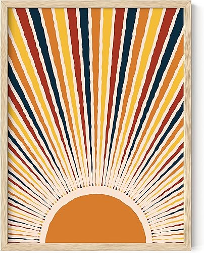 Miniatura 40 de HAUS AND HUES Pósteres Groovy - Arte de pared retro de los años 70, decoración de habitación hippie, carteles trippy para dormitorio, póster Rays