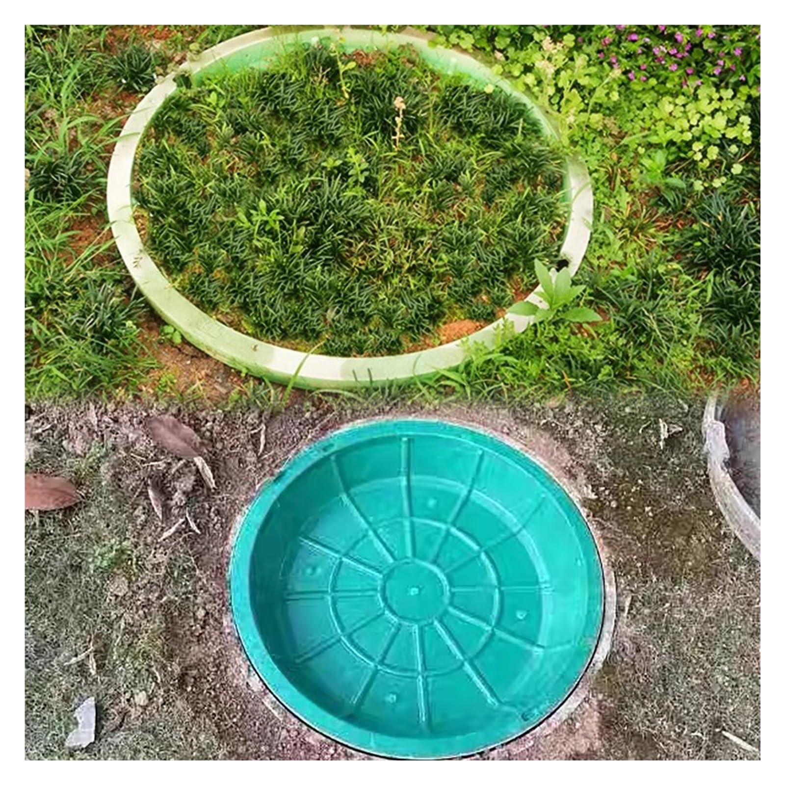 GJMSSMY Commercial Embedded Sewer Manhole Cover Removable Round Outdoor Drainage Lid for Yard & Farm Use Heavy-Duty Wastewater Access Cover