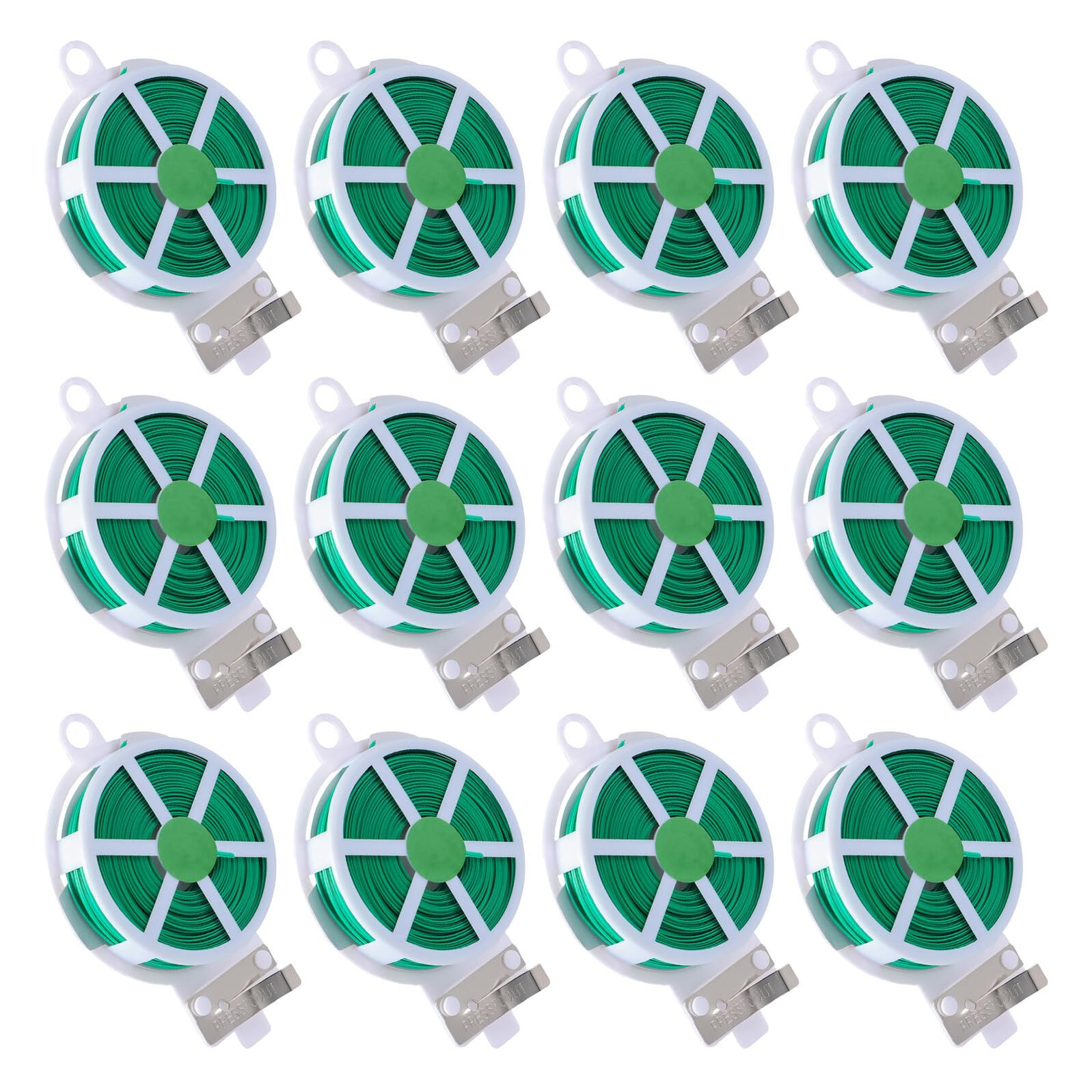 HEMOTON 12 Rotoli Filo da Giardino Verde Rivestito per Piante Rampicanti Filo di Legatura per Sostenere Le Piante Legacci Flessibili per Fissare in Patio Prato e Giardino