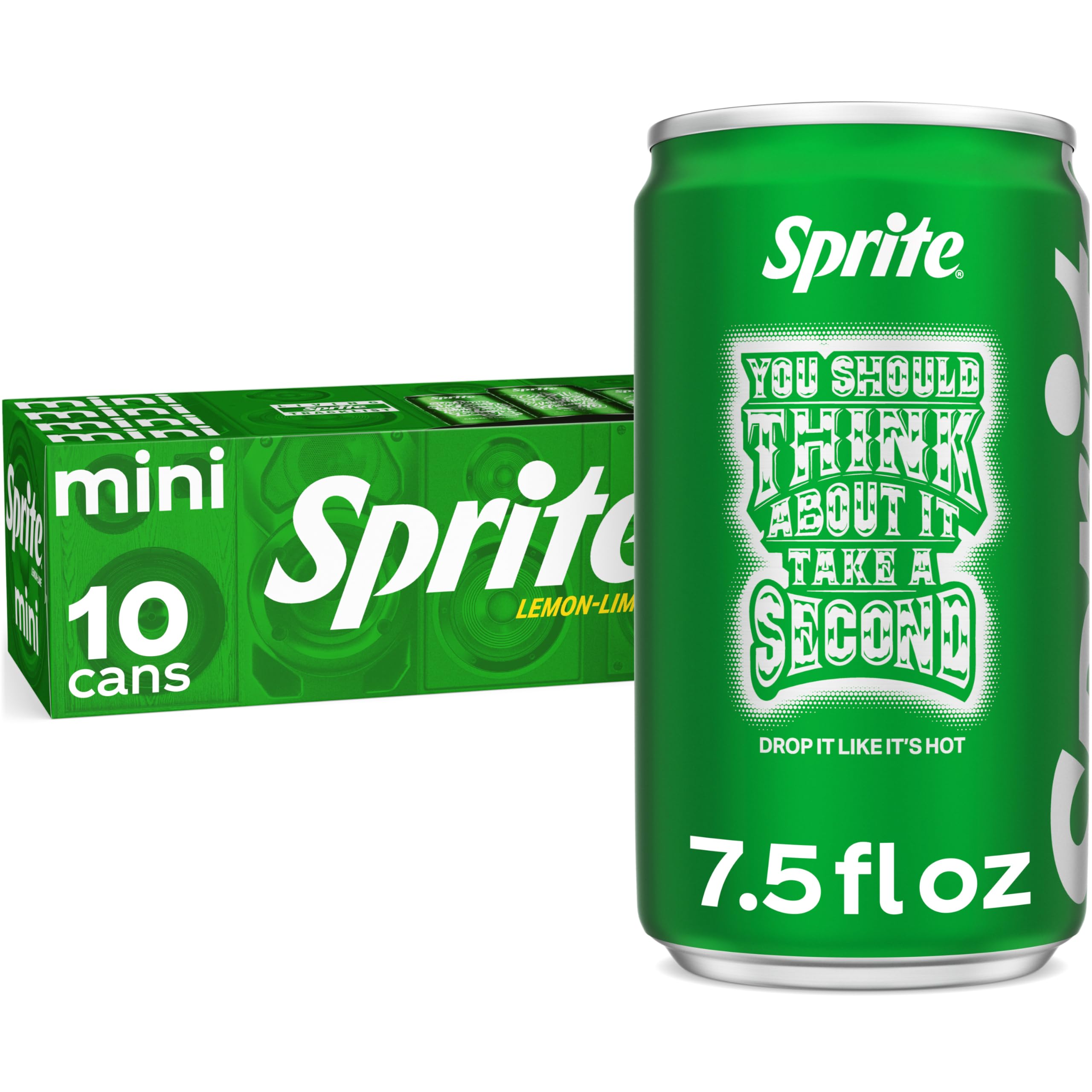 Sprite Lemon-Lime Soda Soft Drink Mini Cans, 7.5 fl oz, 10 Pack
