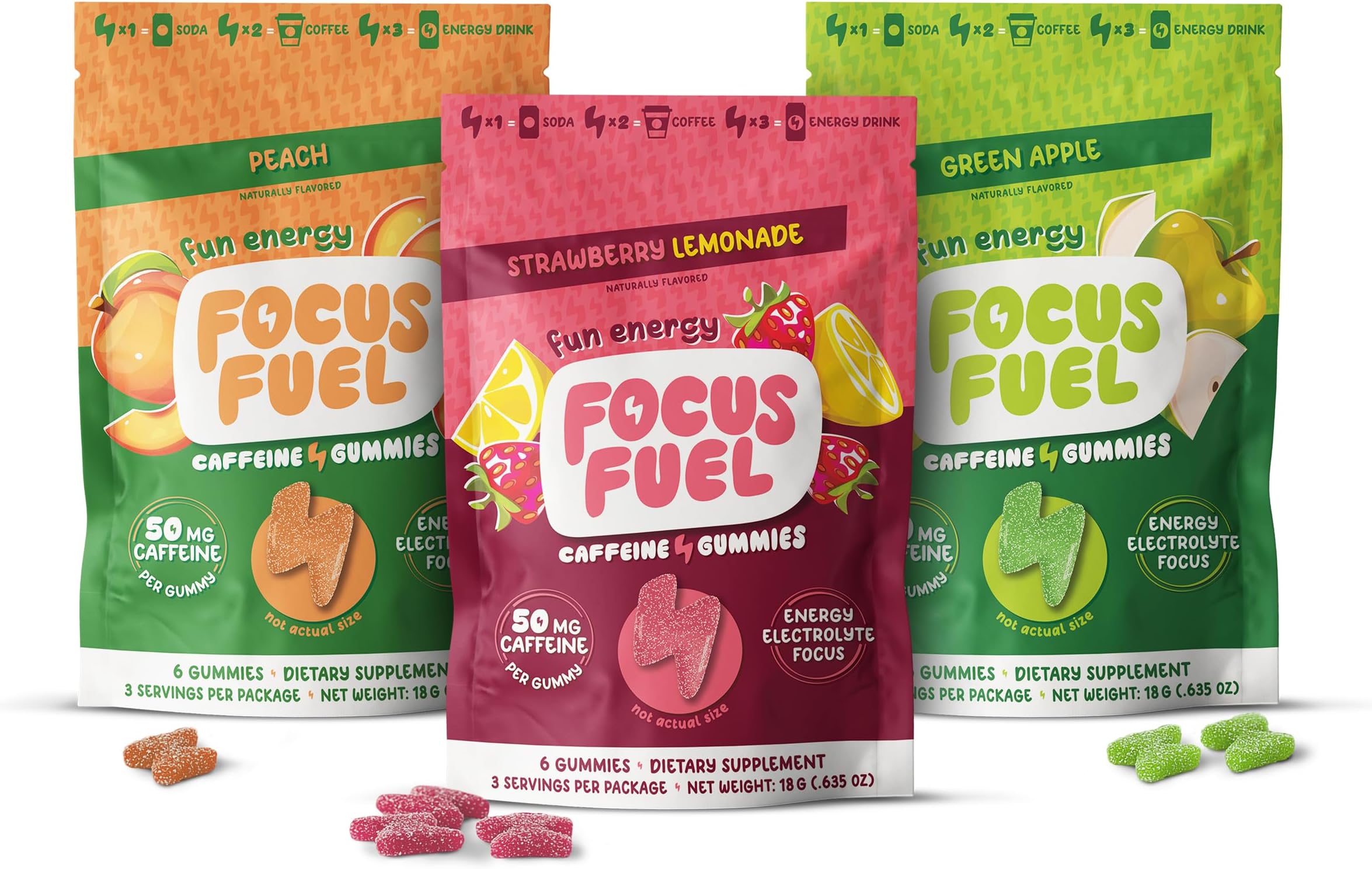 FocusFuel Energy Chews - Trial Size Variety Sample Pack (9 Servings)