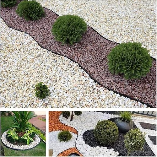 Miniatura 6 de Kit de bordes de jardín duradero sin excavación, borde de plástico negro de 2 pulgadas de alto para paisajismo, jardines de flores, césped (100 pies