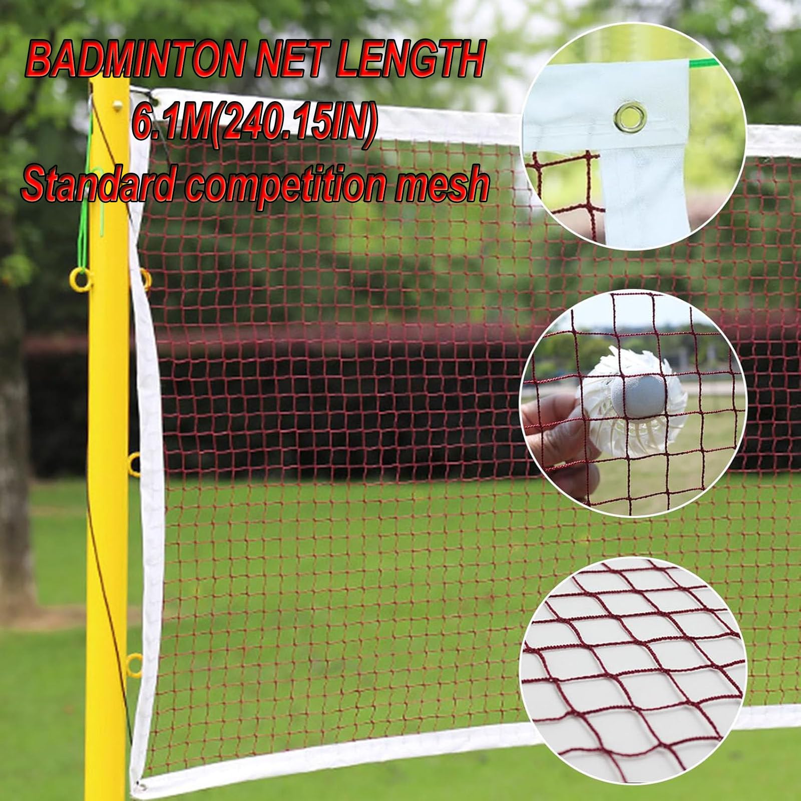 Struttura Mobile per Rete da Badminton 1,55M | Telaio In Acciaio Robusto Con Base Zavorrata E Rete, Facile Da Spostare Per Giardini Stadi Spiagge Parchi Prati
