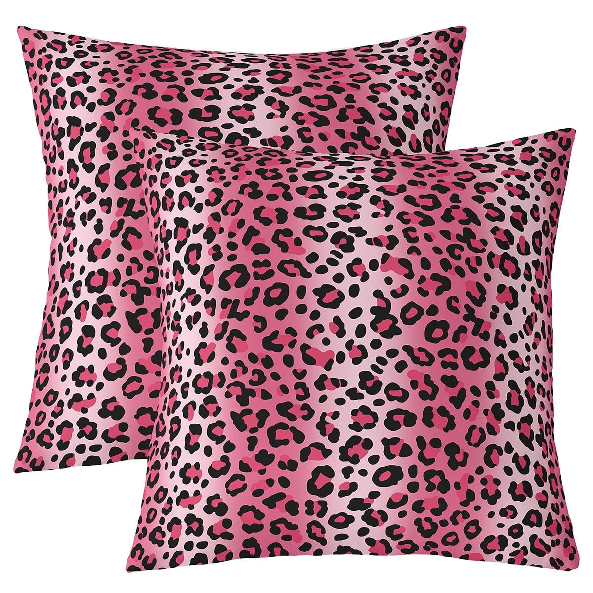 Homemissing Leopard Print Throw Pillow Covers Set of 2 60x60cm Rose Pink Cheetah Cushion Covers African Safari Cheetah Pillow Case for Couch Sofa Cushion Case Kids Boys Girls Bedroom Decor