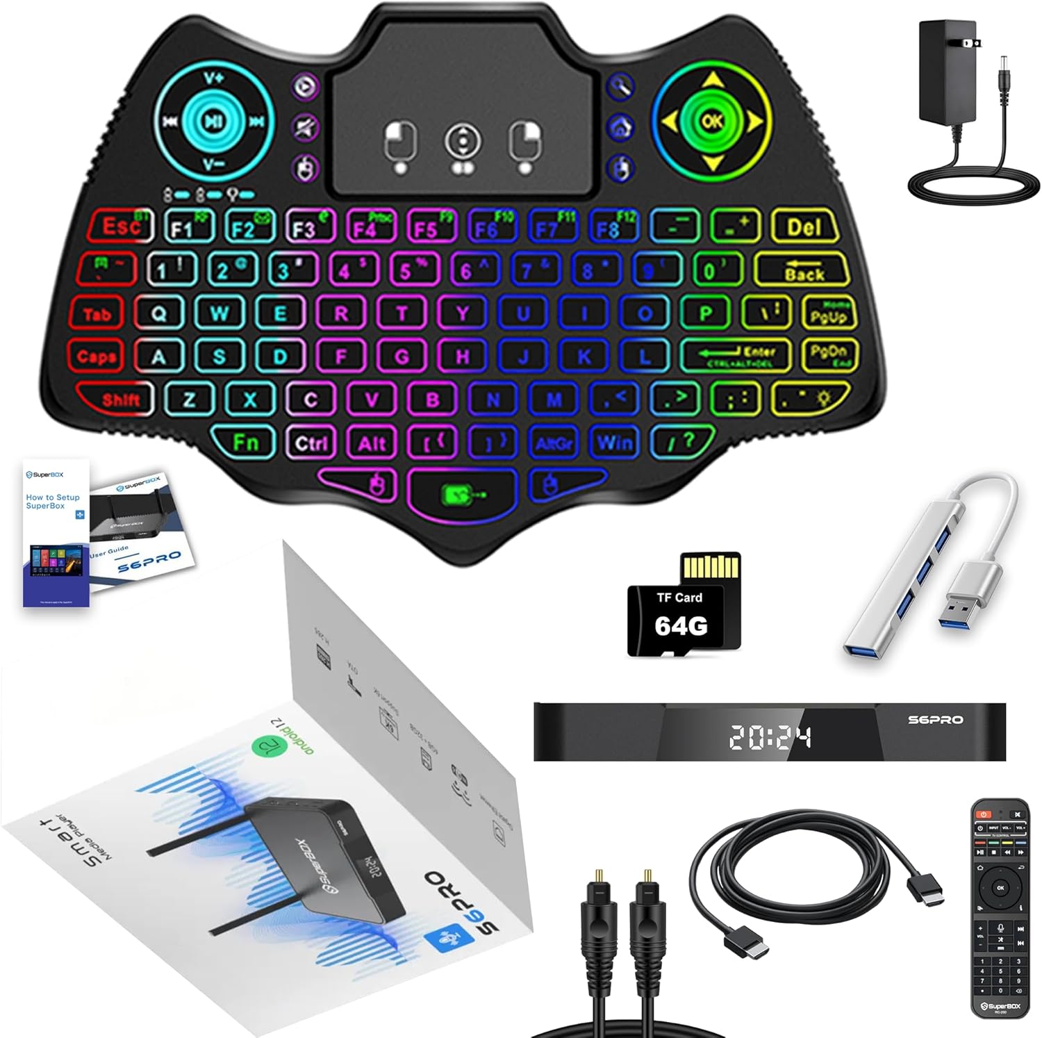 Latest Backlit Keyboard for S6 P. R-O with Super 4G+32G Storage, Upgrade A-P-P S`Tore (Black)