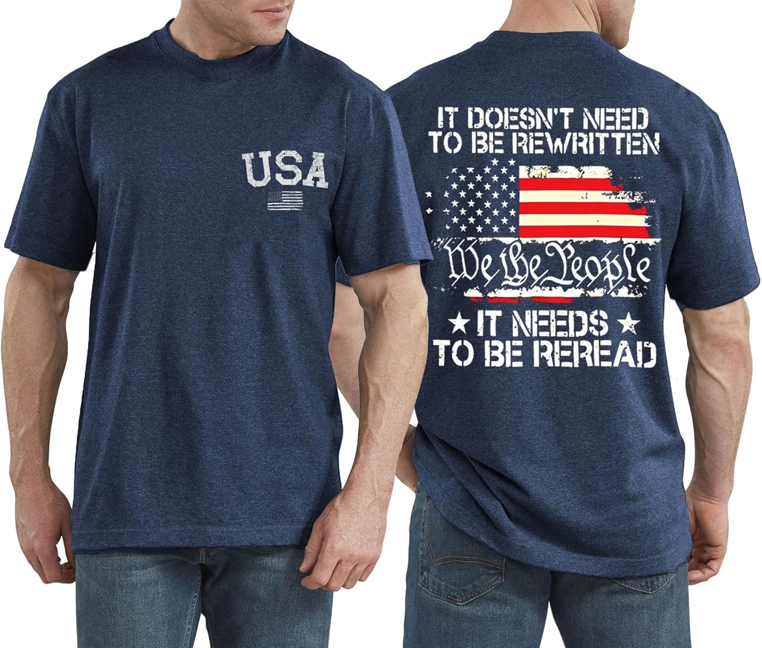 LAZYCHILD Mens American Flag Shirts: 4th of July T-Shirt USA Flag Patriotic Short Sleeve Memorial Day Tops