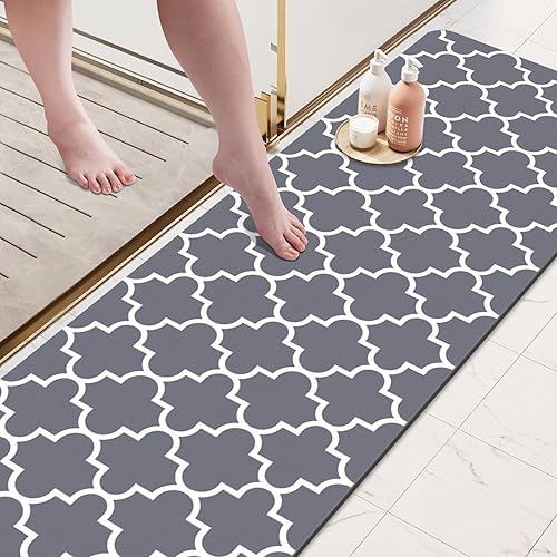 Miniatura 6 de KMAT Tapete de baño súper absorbente, antideslizante, de secado rápido, se adapta debajo de la puerta, lavables, para baño, ducha, frente al